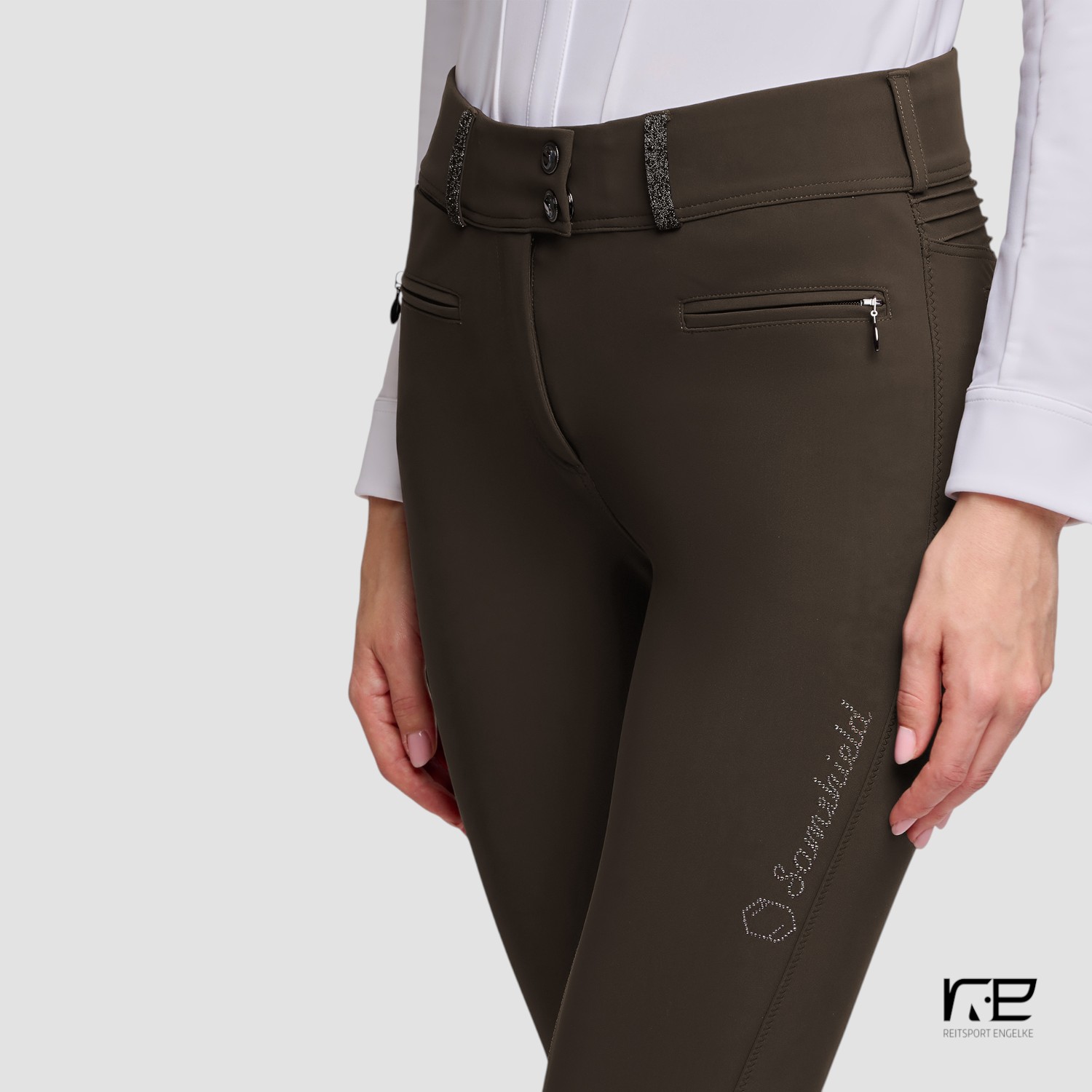 Samshield Reithose Clara Crystal Fabric Kneegrip Mocha