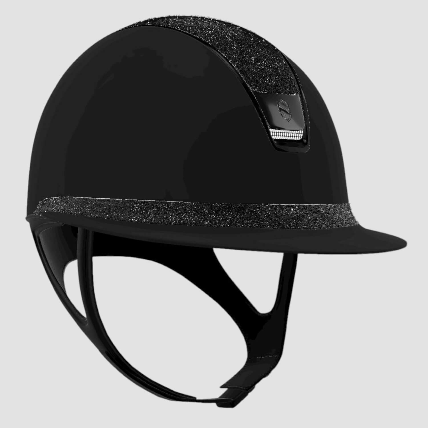 Samshield Reithelm MissShield Shadowmatt Dressage V2  black chrome black Top + FB crystal Fabric black