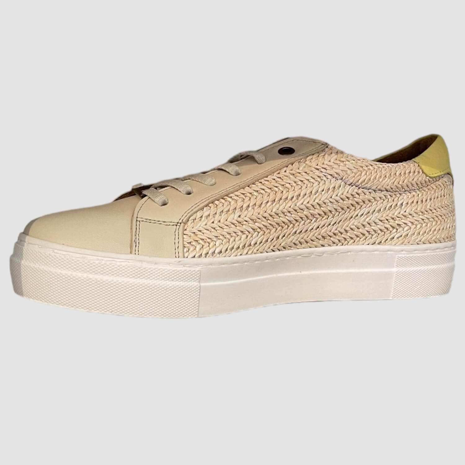 Shabbies Amsterdam Sneaker Soft Nappa Leder geflochten Sand