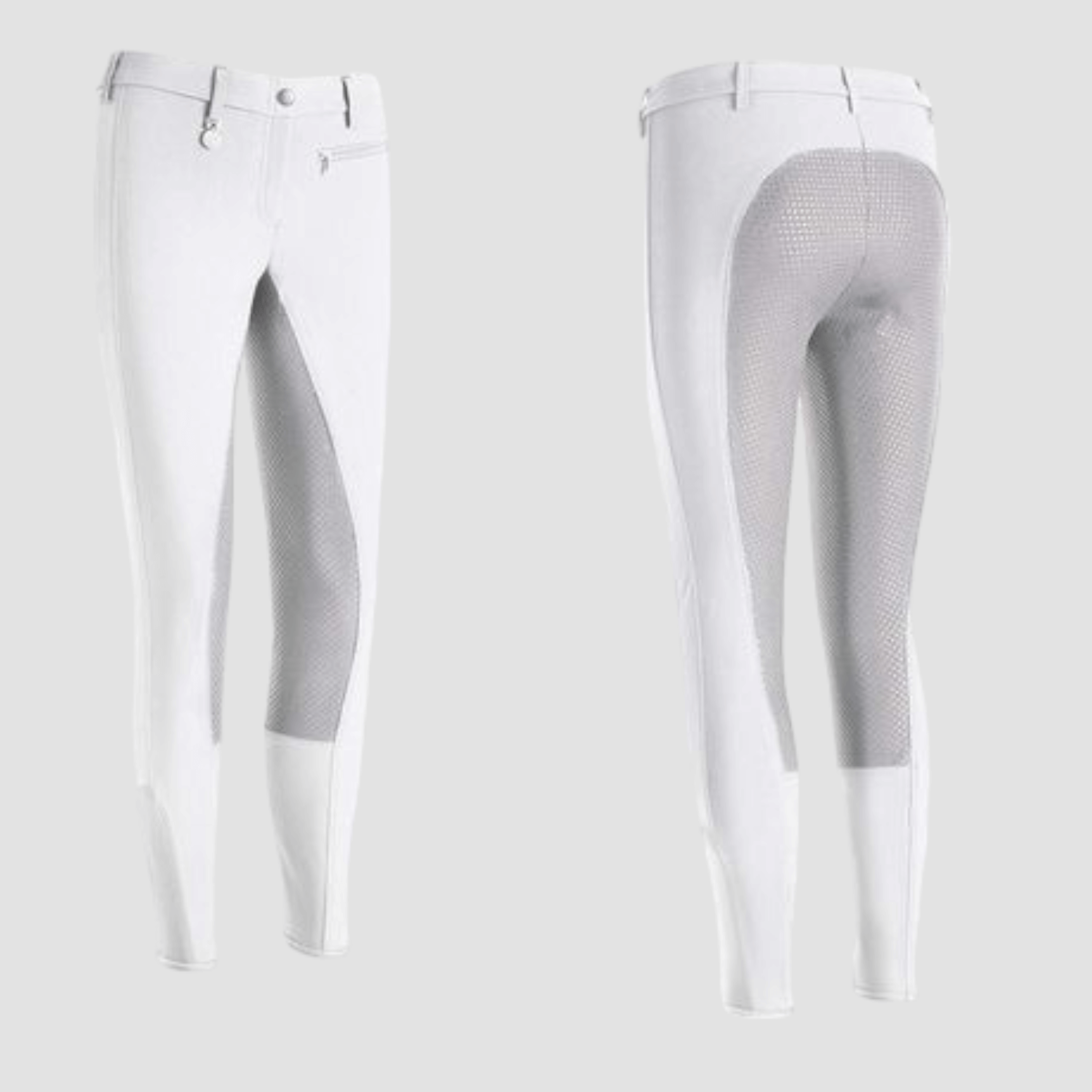 Pikeur Damenreithose Lucinda Grip Kontrast White/Steelgrey