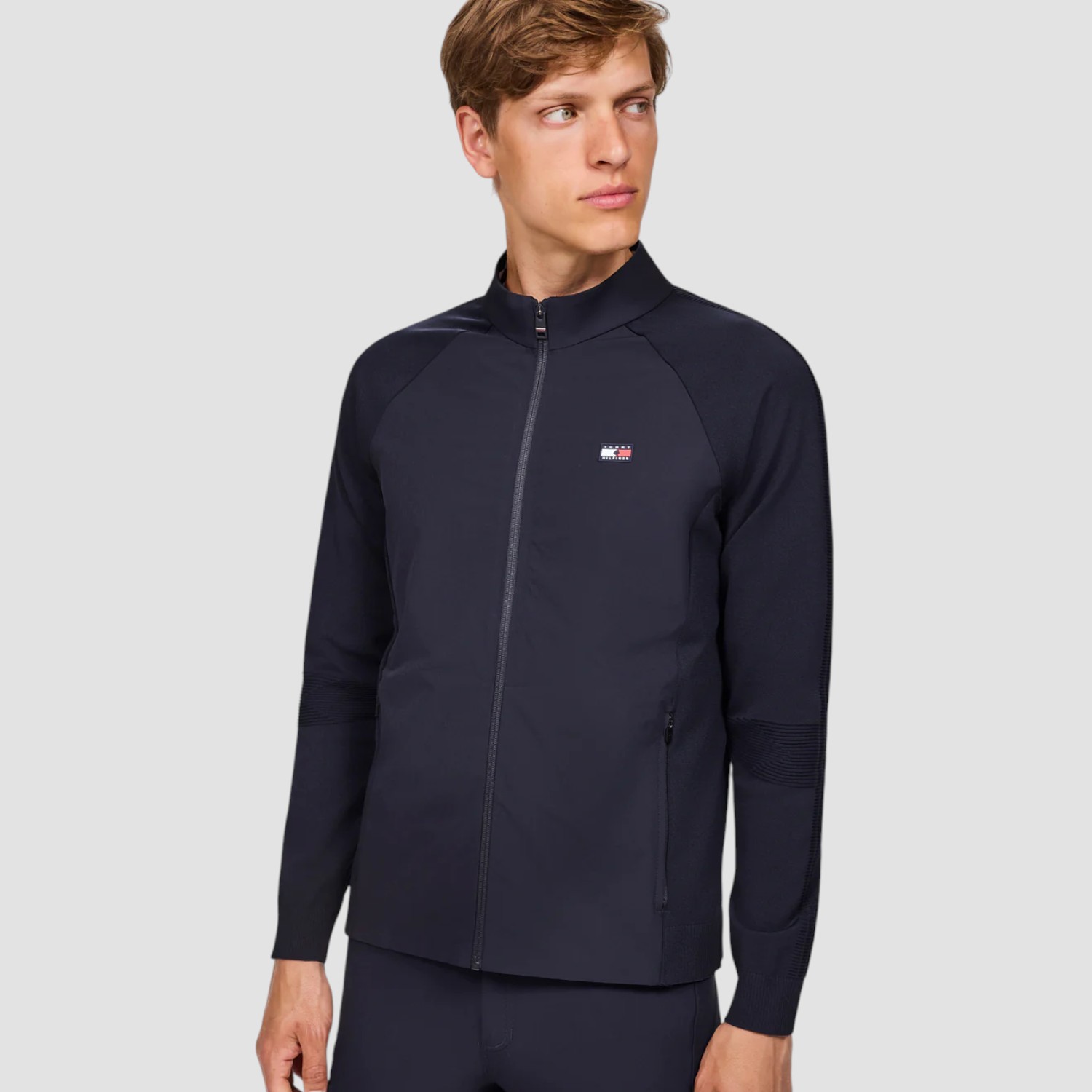 Tommy Equestrian Somerset Knit Sleeve Jacket Desert Sky