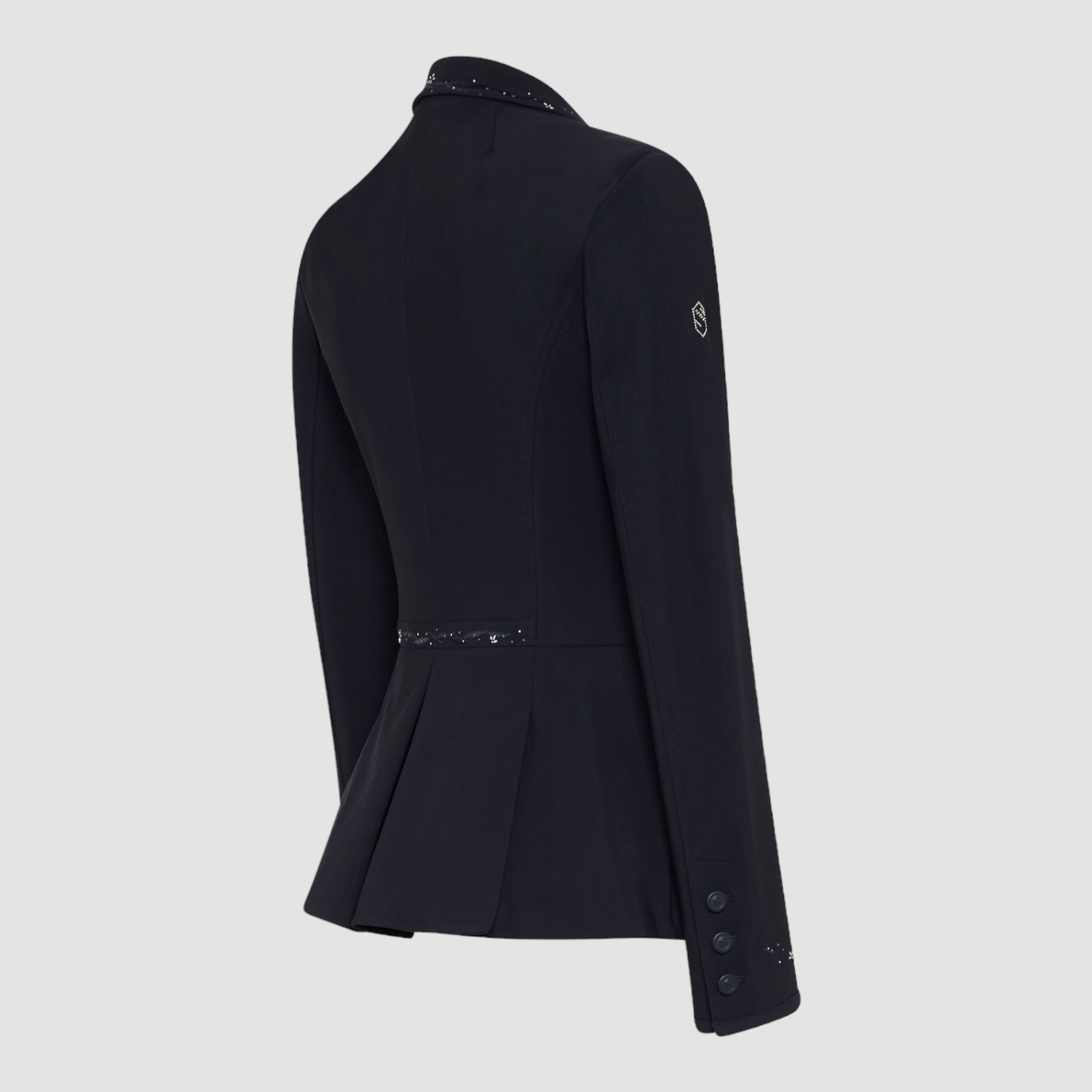 SQUARE_VICTORINE_FLOWER_JEWELLERY_NAVY_TONE_ON_TONE_DOS Samshield Damen-Sakko Victorine Flower Jewellery
