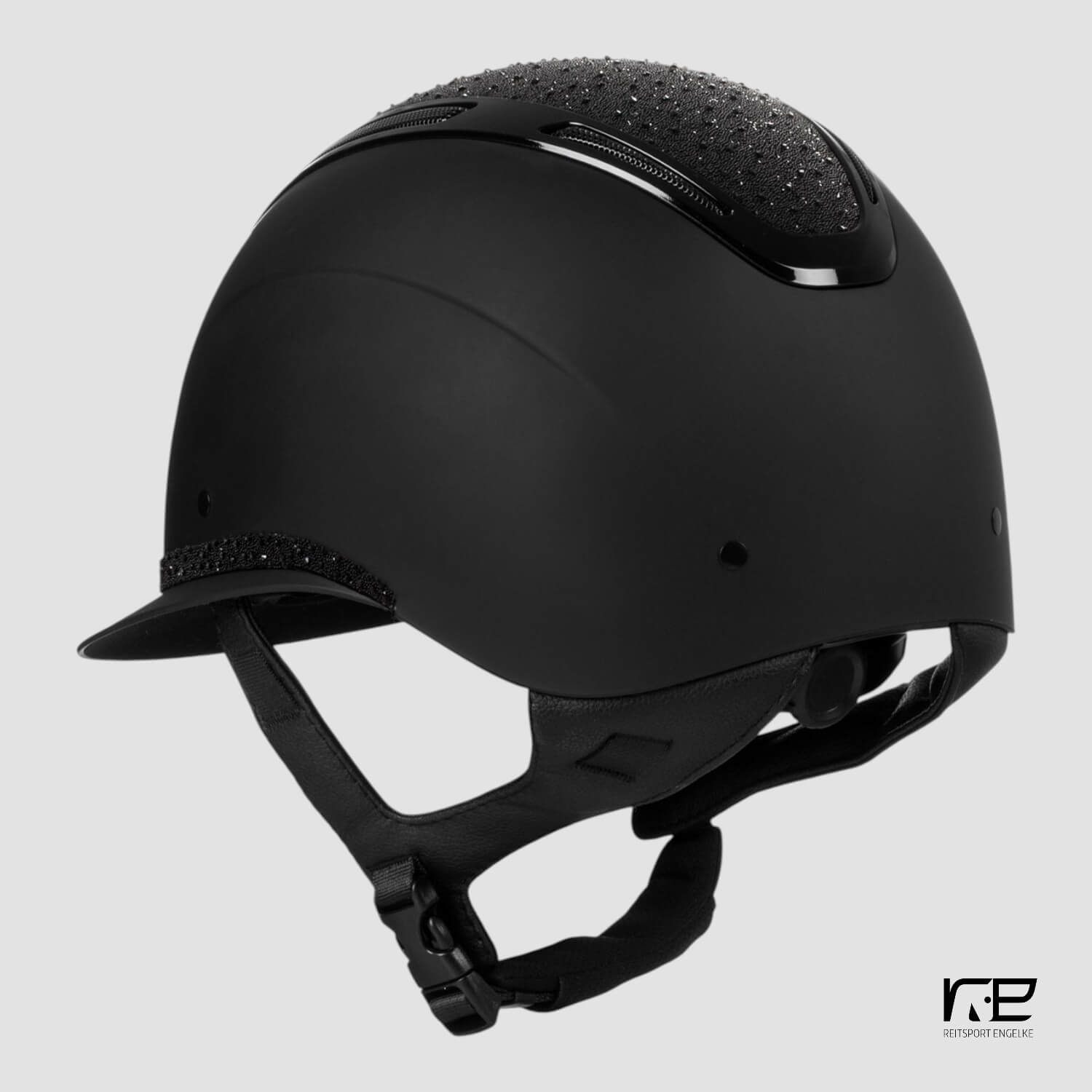 Equestro Apocalipse Helm Matt Black mit Strass Black