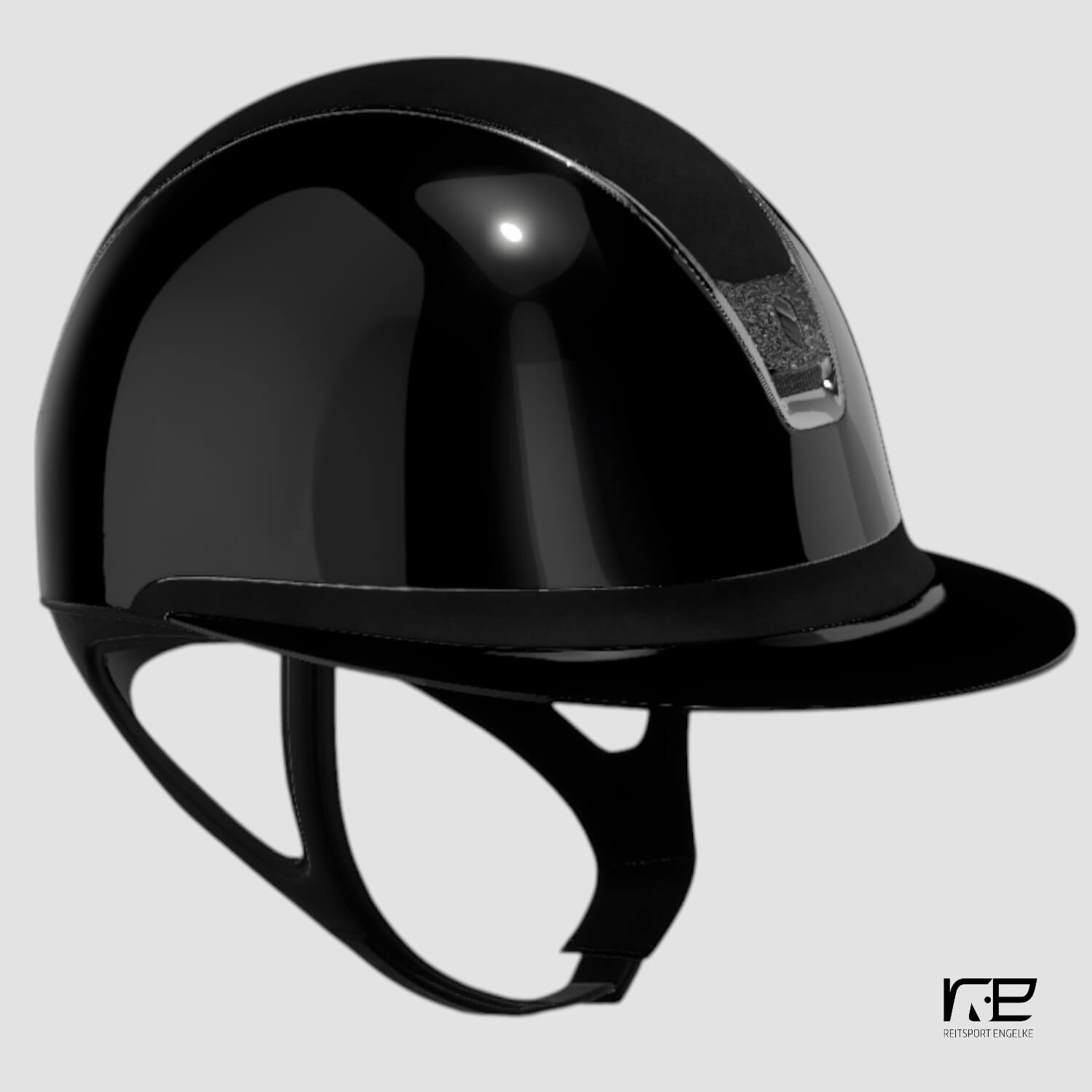 Samshield Reithelm MissShield Dressage Glossy V2  black Top+ FB Alcantara Blazon crystal fabric black