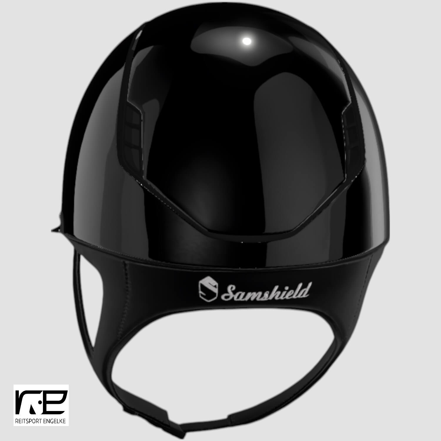 Samshield Reithelm MissShield Glossy Dressage V2 black matt black FB mit Flowersvarowski black