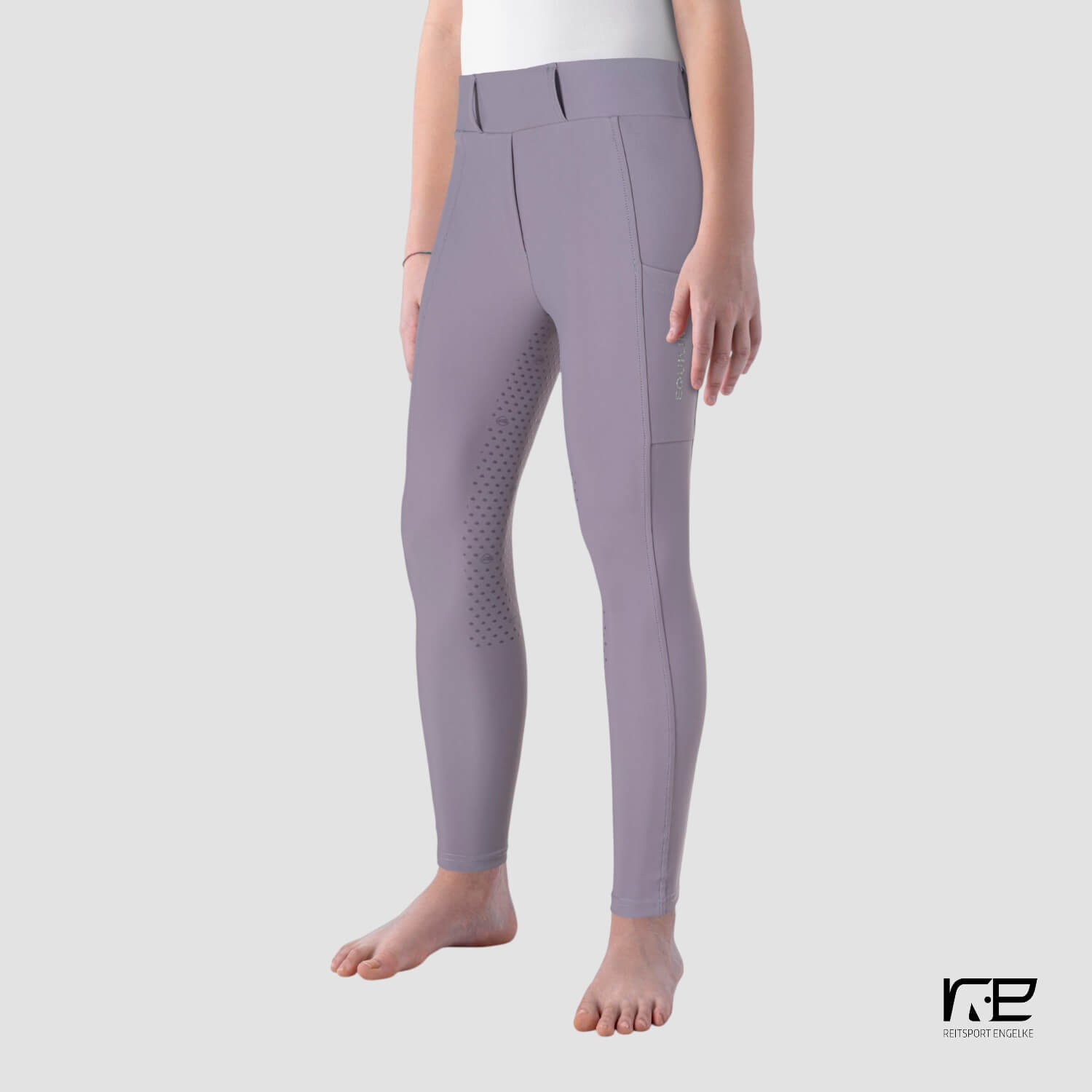 Equiline Junior's Leggings Full Grip Mauve