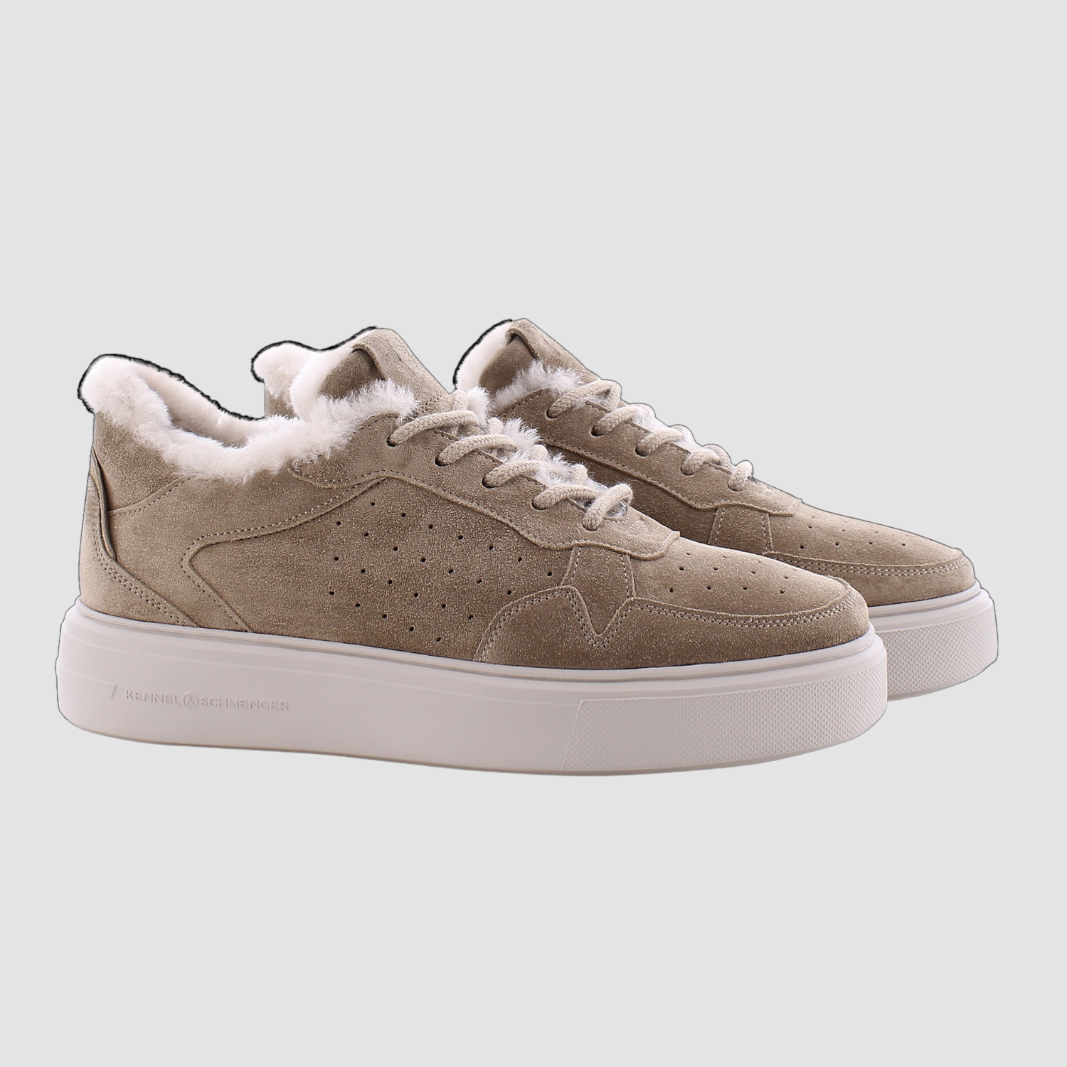 Kennel und Schmenger Sneaker beige mit beige Lammfell gefüttert