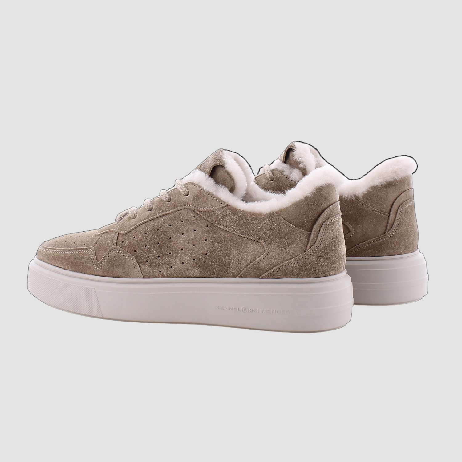 Kennel und Schmenger Sneaker beige mit beige Lammfell gefüttert