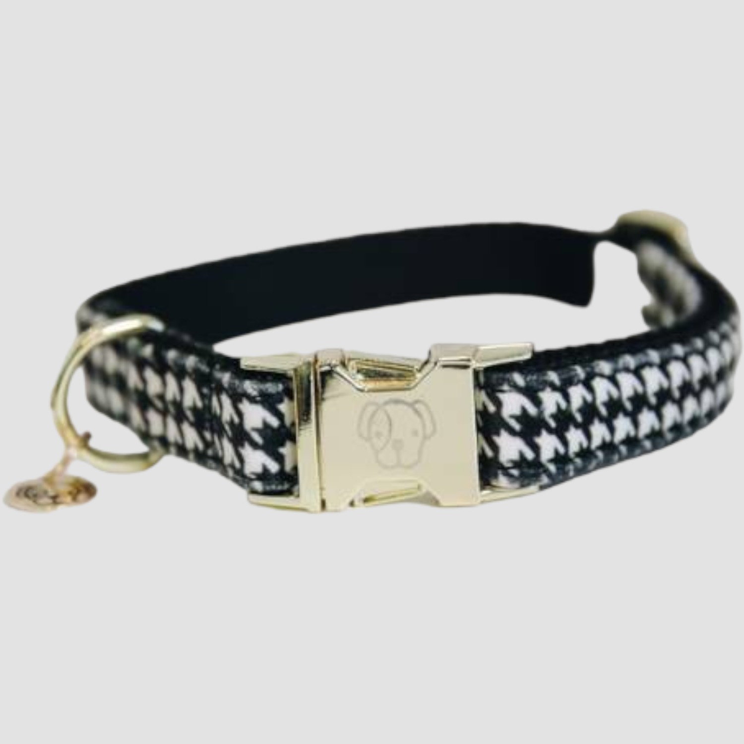 Kentucky Hundehalsband Pied-de-Poule Schwarz