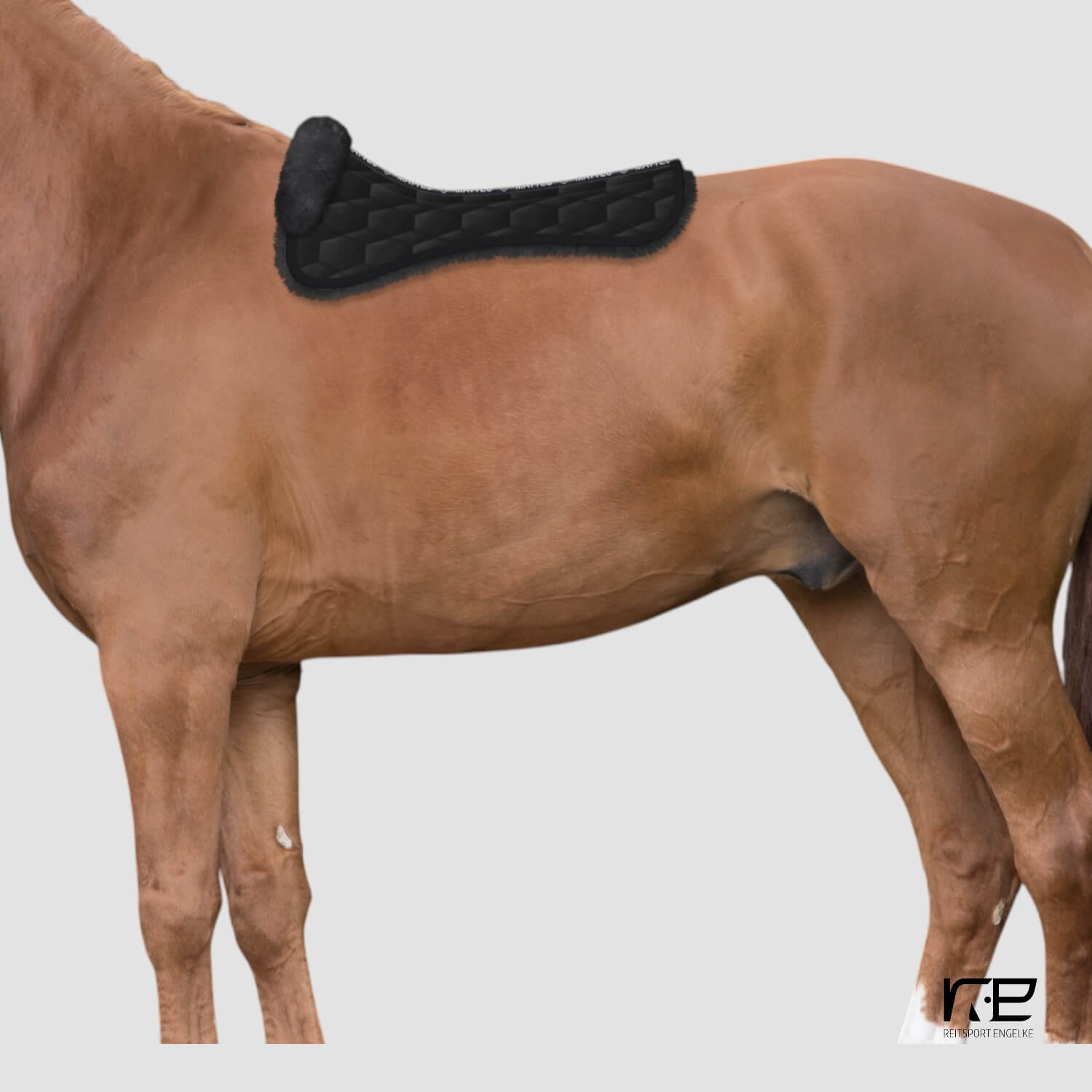 Mattes Sattelkissen Lammfell D Samt Schwarz Fell: graphit