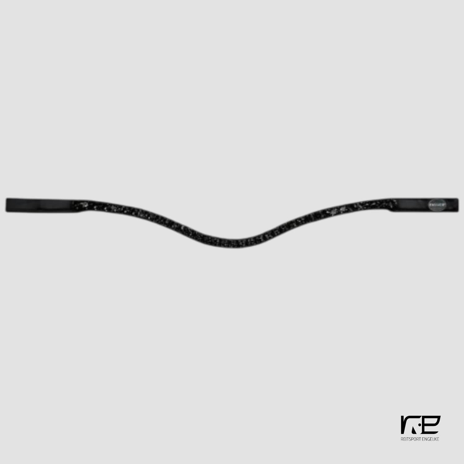 Passier geschwungener Stirnriemen m.extra großen Premium graphite Strasssteinen