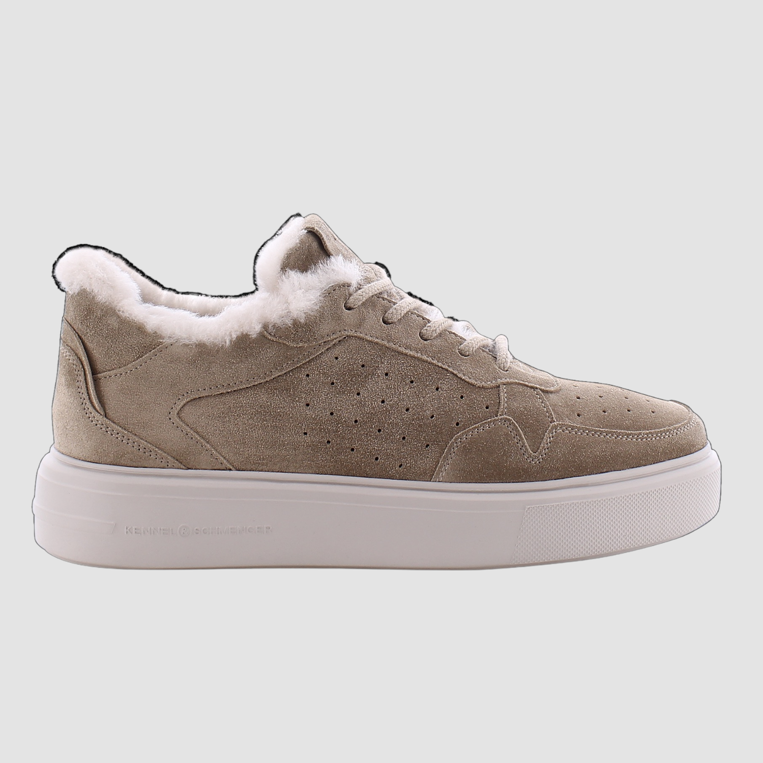 Kennel und Schmenger Sneaker beige mit beige Lammfell gefüttert