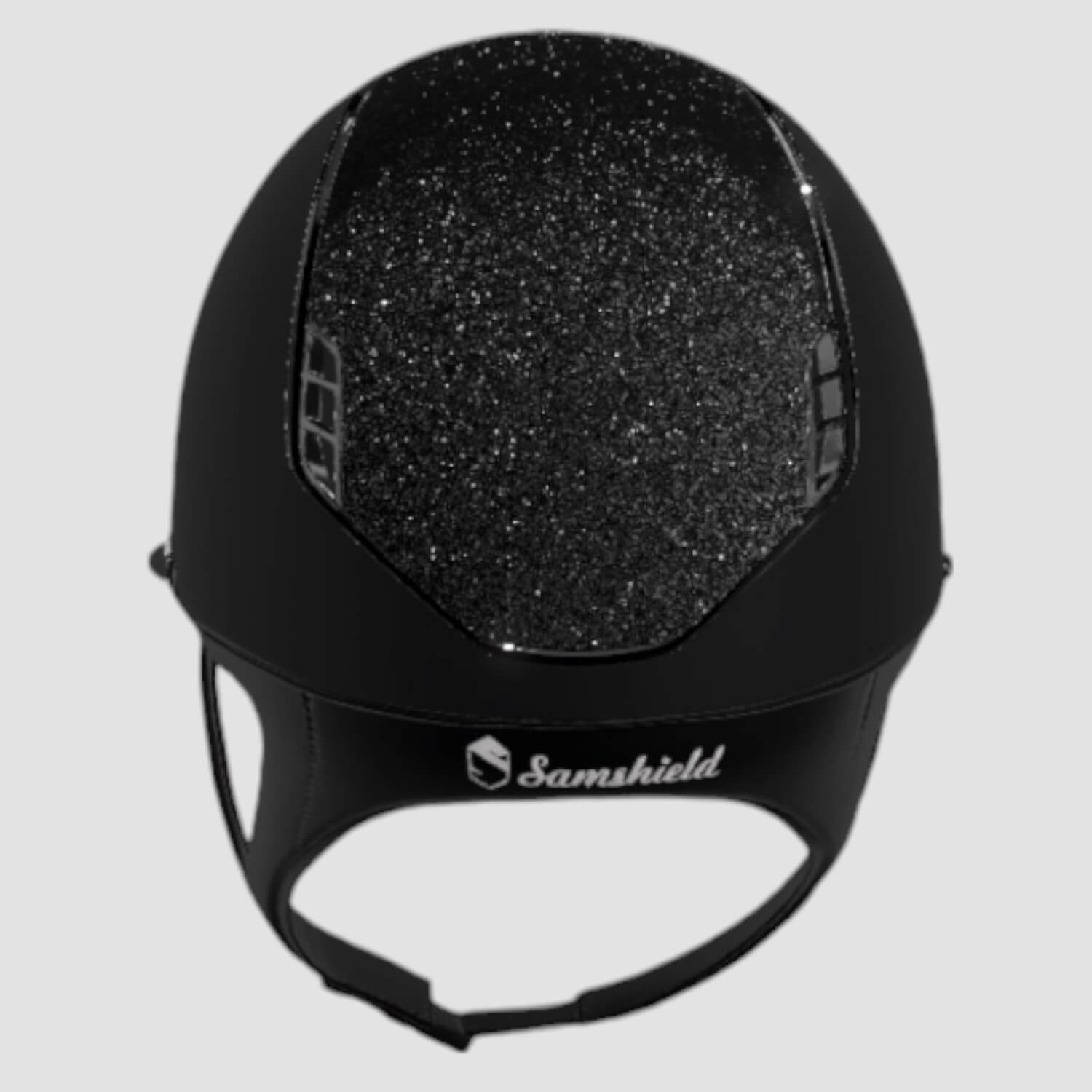 Samshield Reithelm MissShield Shadowmatt Dressage V2  black chrome black Top + FB crystal Fabric black
