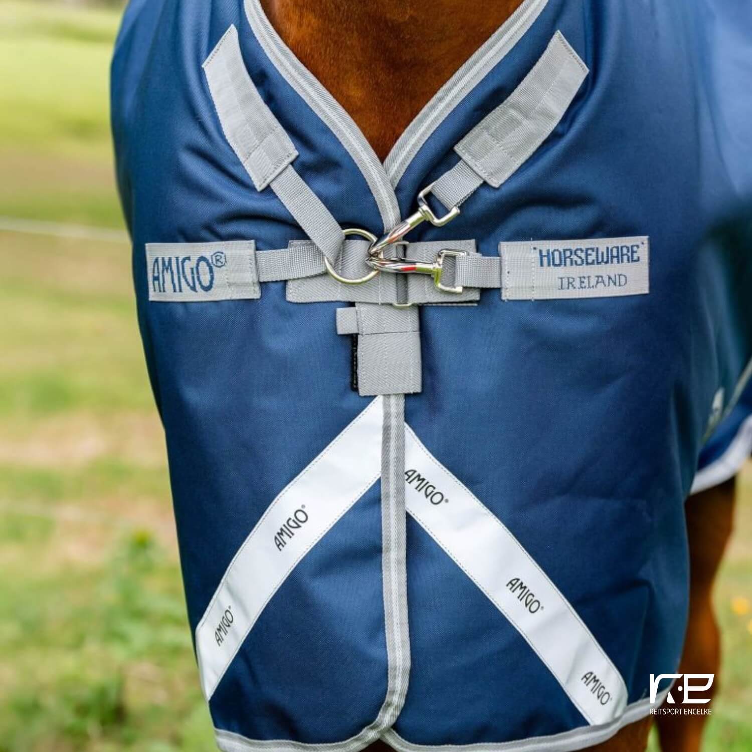 Horseware Amigo 1200D Turnout 100gNavy/Titanium, Grey, Silver