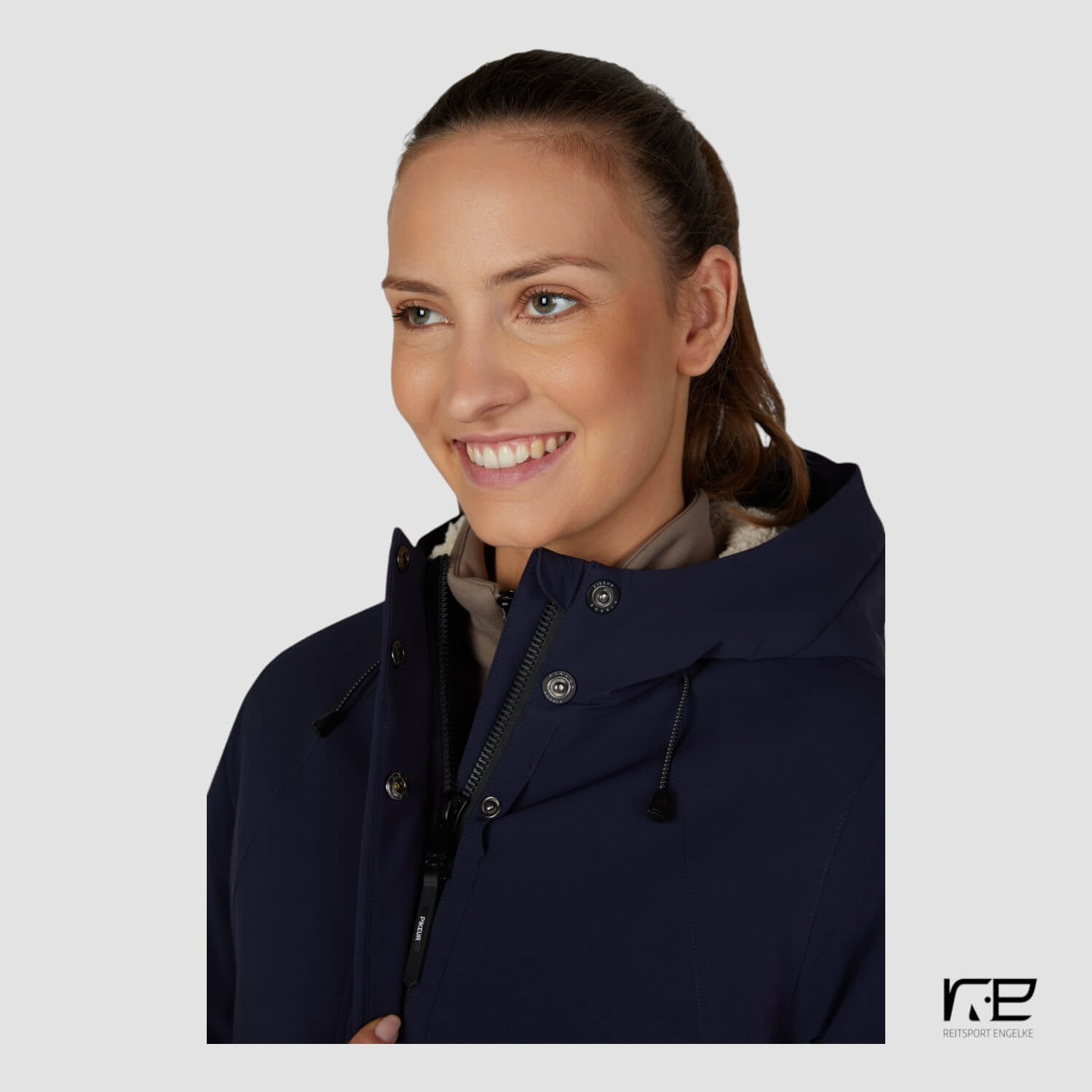 Pikeur Wasserdichter Parka mit Kapuze Nightblue