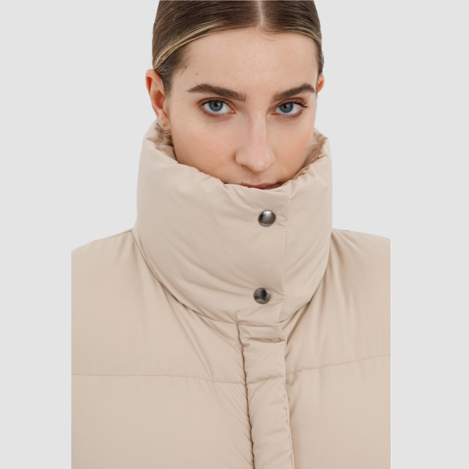 Peserico Easy lange Daunenweste beige