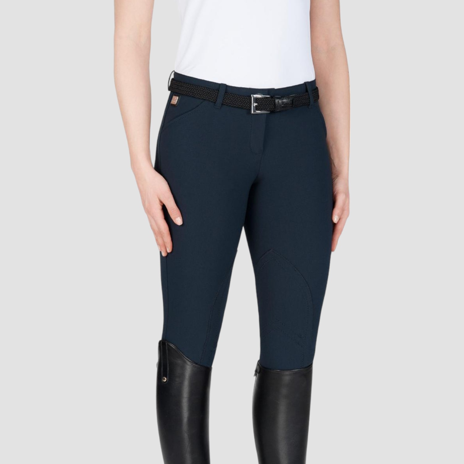 Equiline Reithose Boston Blue Stoffkniebesatz