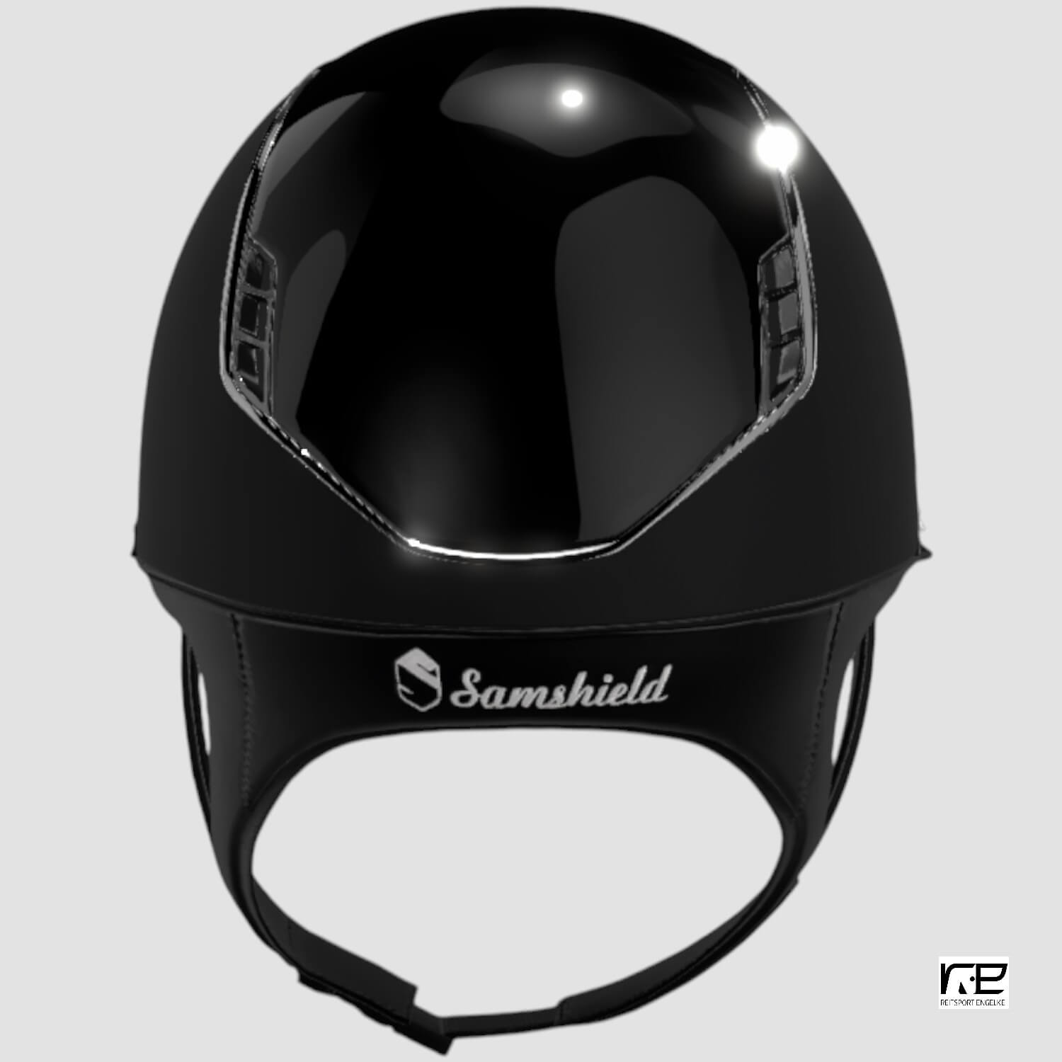 Samshield Reithelm MissShield Shadowmatt Dressage V2  black Top: Glossy FB flower swarovski jewelery, Trim + Blazon chrom schwarz