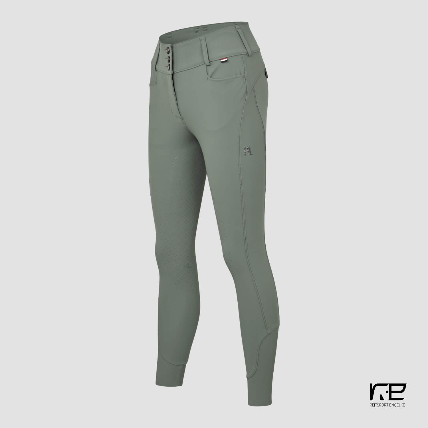 Kingsland KLKimi Ladies A-Shape Mid Waist Fullgrip Reithose Green Agave