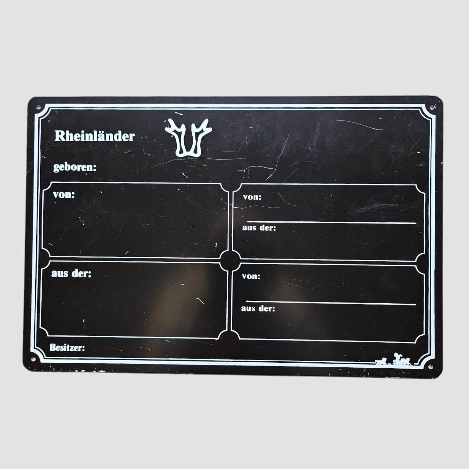 Lehmann Stalltafel Rheinländer Schwarz