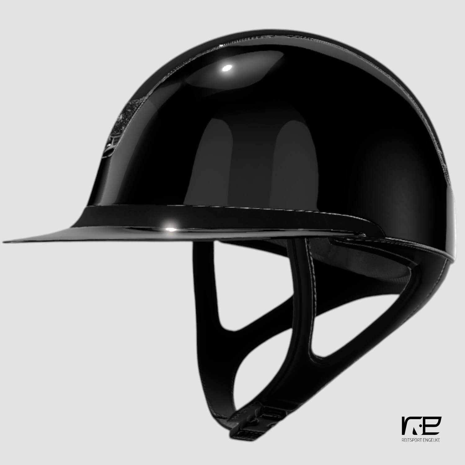 Samshield Reithelm MissShield Dressage Glossy V2  black Top+ FB Alcantara Blazon crystal fabric black