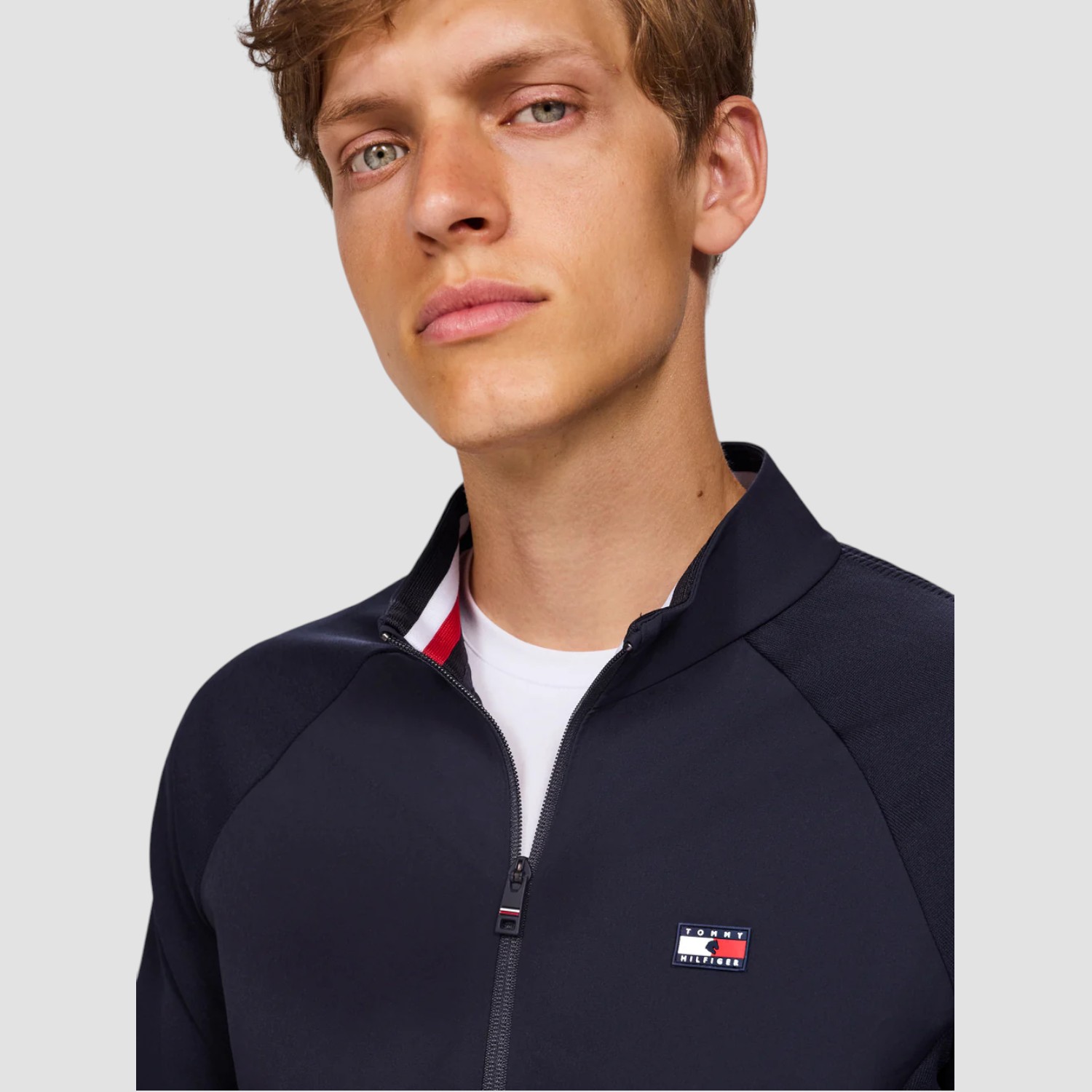Tommy Equestrian Somerset Knit Sleeve Jacket Desert Sky
