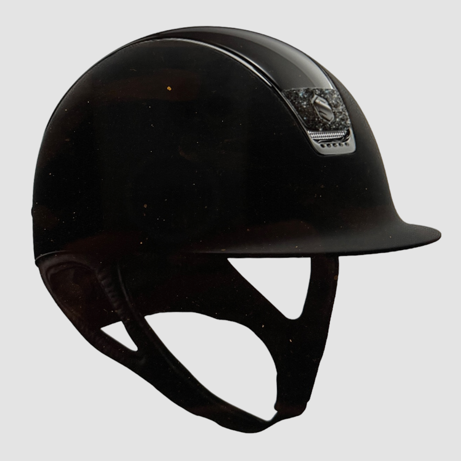 Samshield Reithelm Shadowmatt black Glossy Chrome Black chrystal Fabric 5Steine