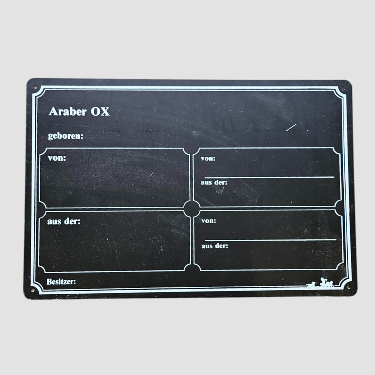 Lehmann Stalltafel Araber OX Black