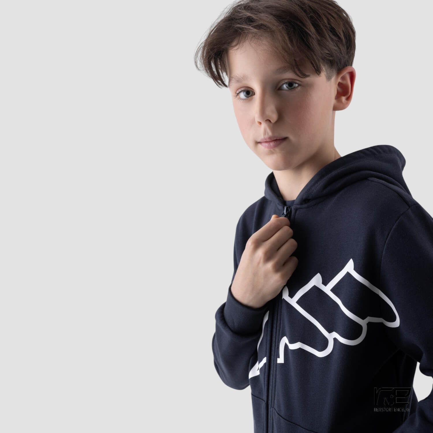 Equiline Junior Full Zip Hoodie Eqclama Blue