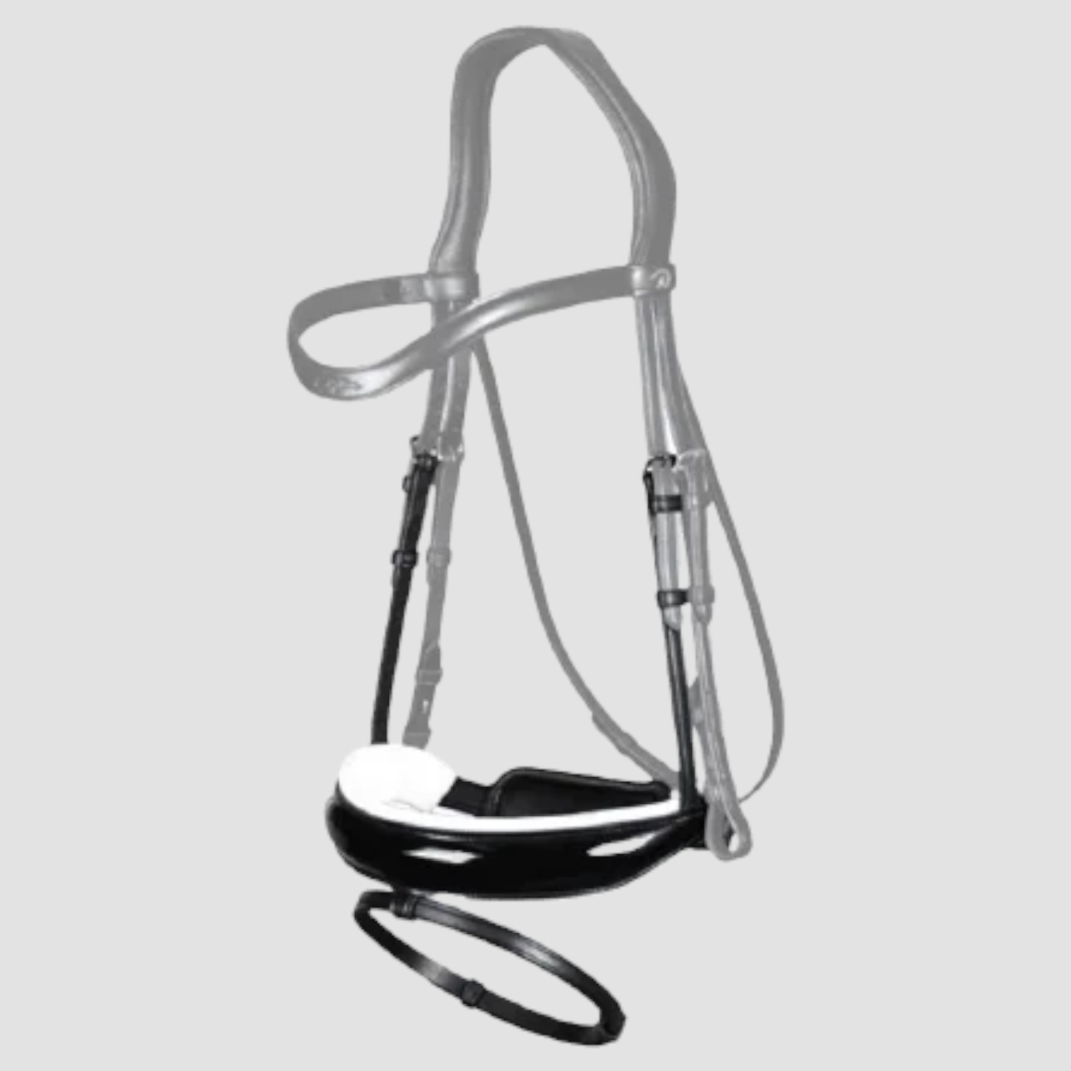 Dyon Large Crank Flash Noseband Pat Black/White