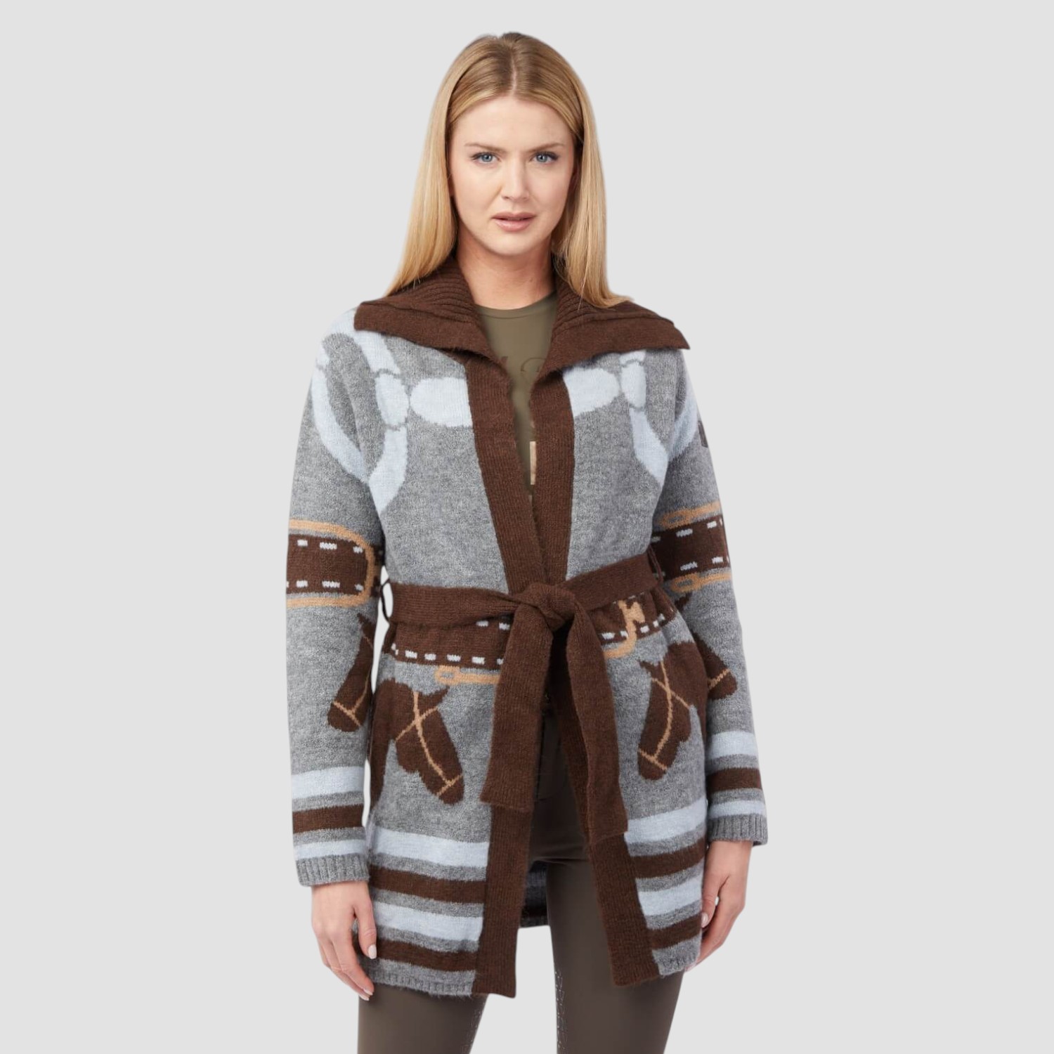 Vestrum Strickjacke Munich gemustert mit Pferdemotiv