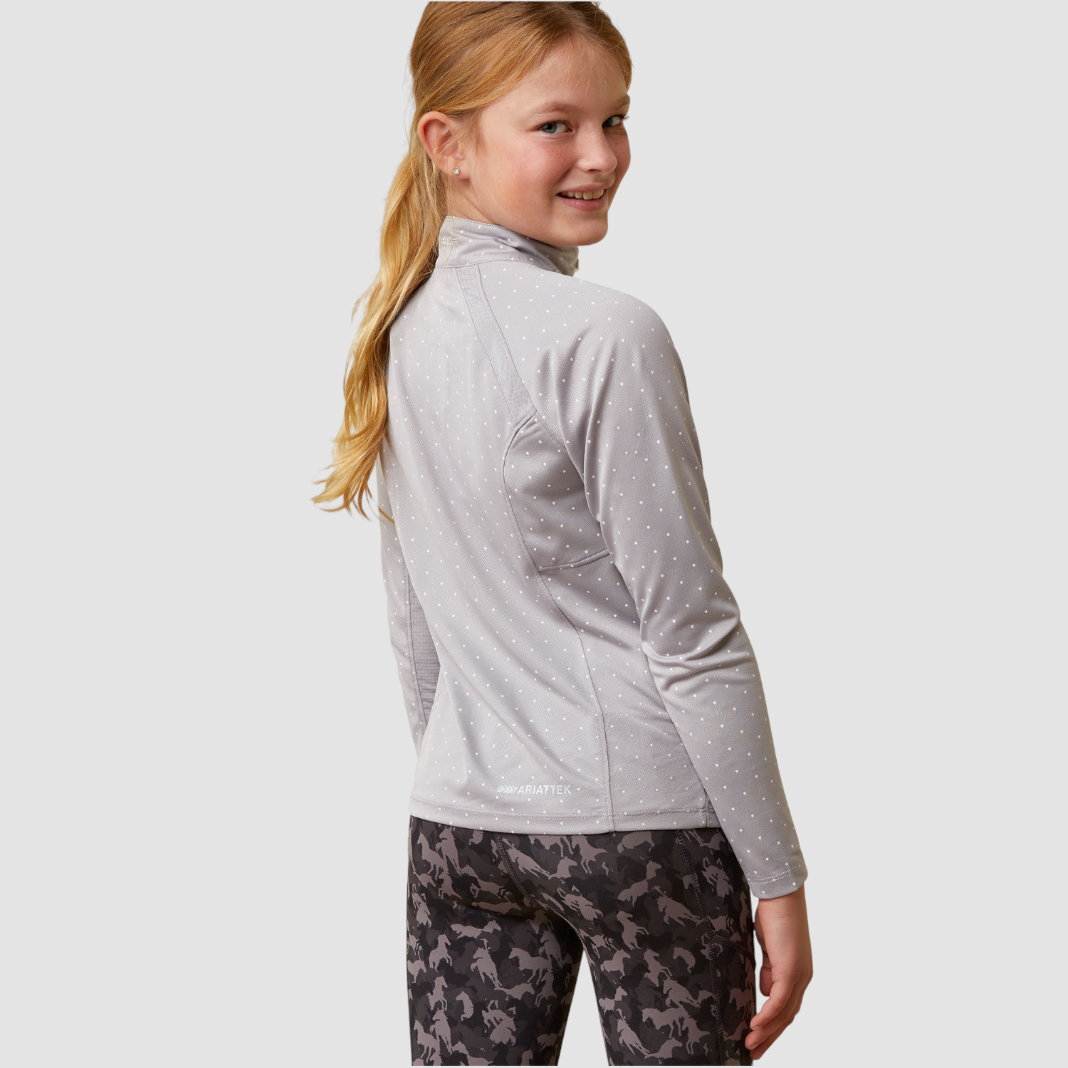 Ariat Sunstopper Kinder langarm Baselayer navy silbergrau