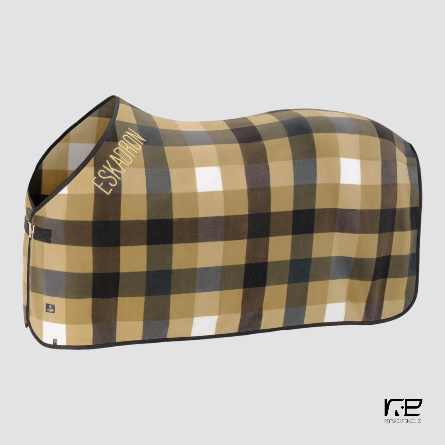 Eskadron Abschwitzdecke Fleece Check Cardamom-White-Navy-Black Truffle