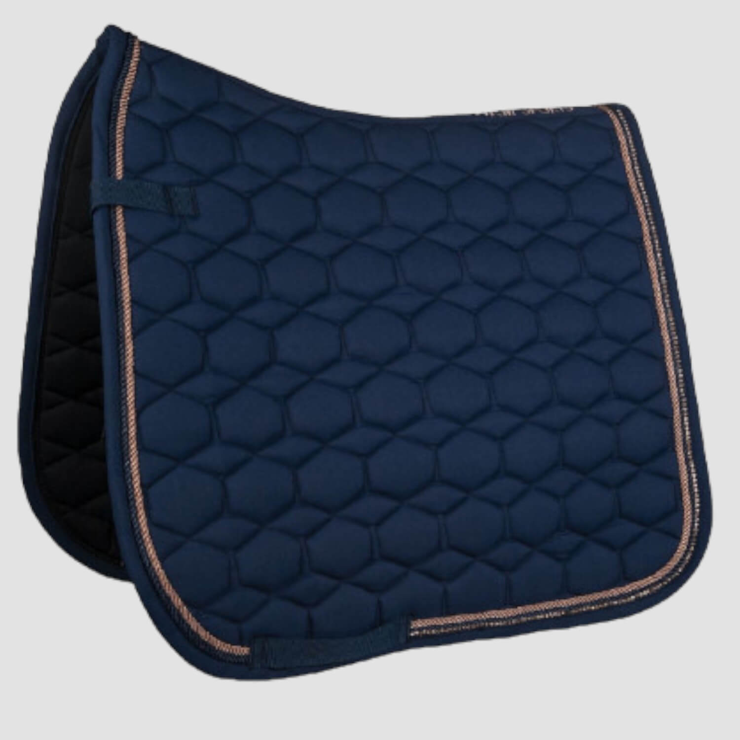HKM Dressurschabracke -Rosegold Glamour- Style in Dkl.Blau