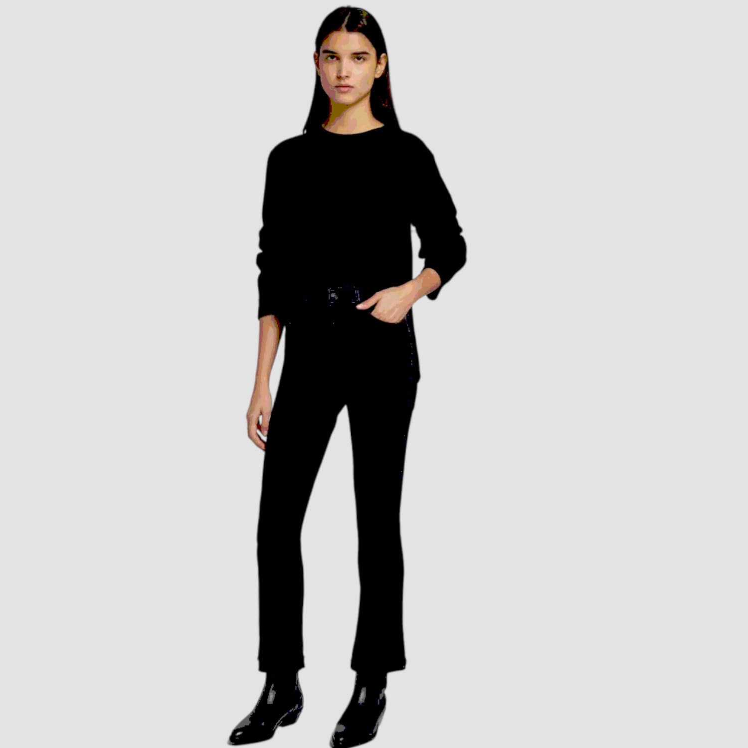 Seven for all Mankind Jeans HW Slim Kick Coated Slim Illusion with Raw Cut black