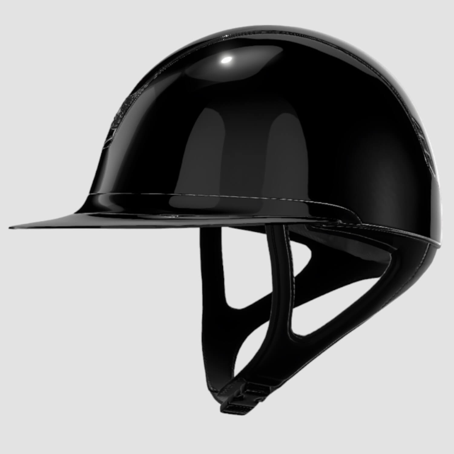 Samshield Reithelm MissShield Glossy V2 Dressage  black glossy black matt black Blazon crystal Fabric black