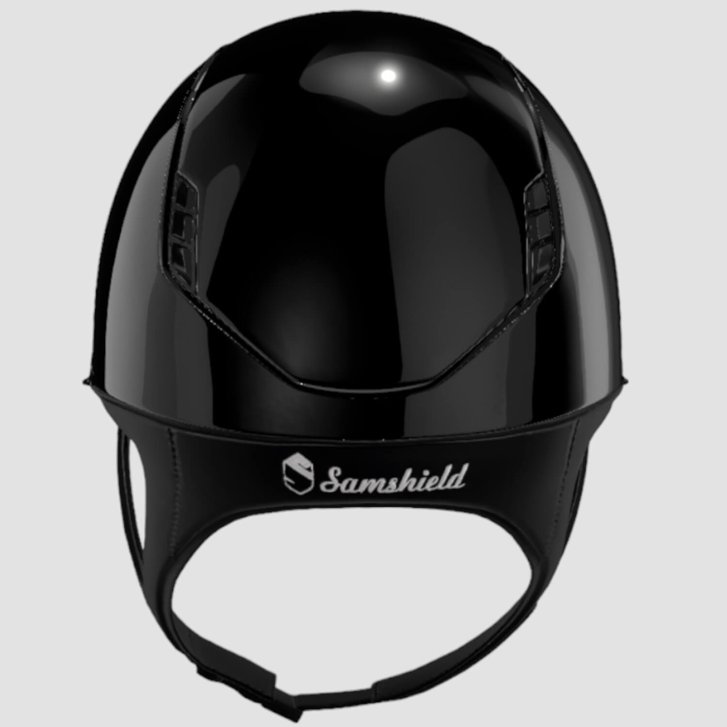 Samshield Reithelm MissShield Glossy V2 Dressage  black glossy black matt black Blazon crystal Fabric black
