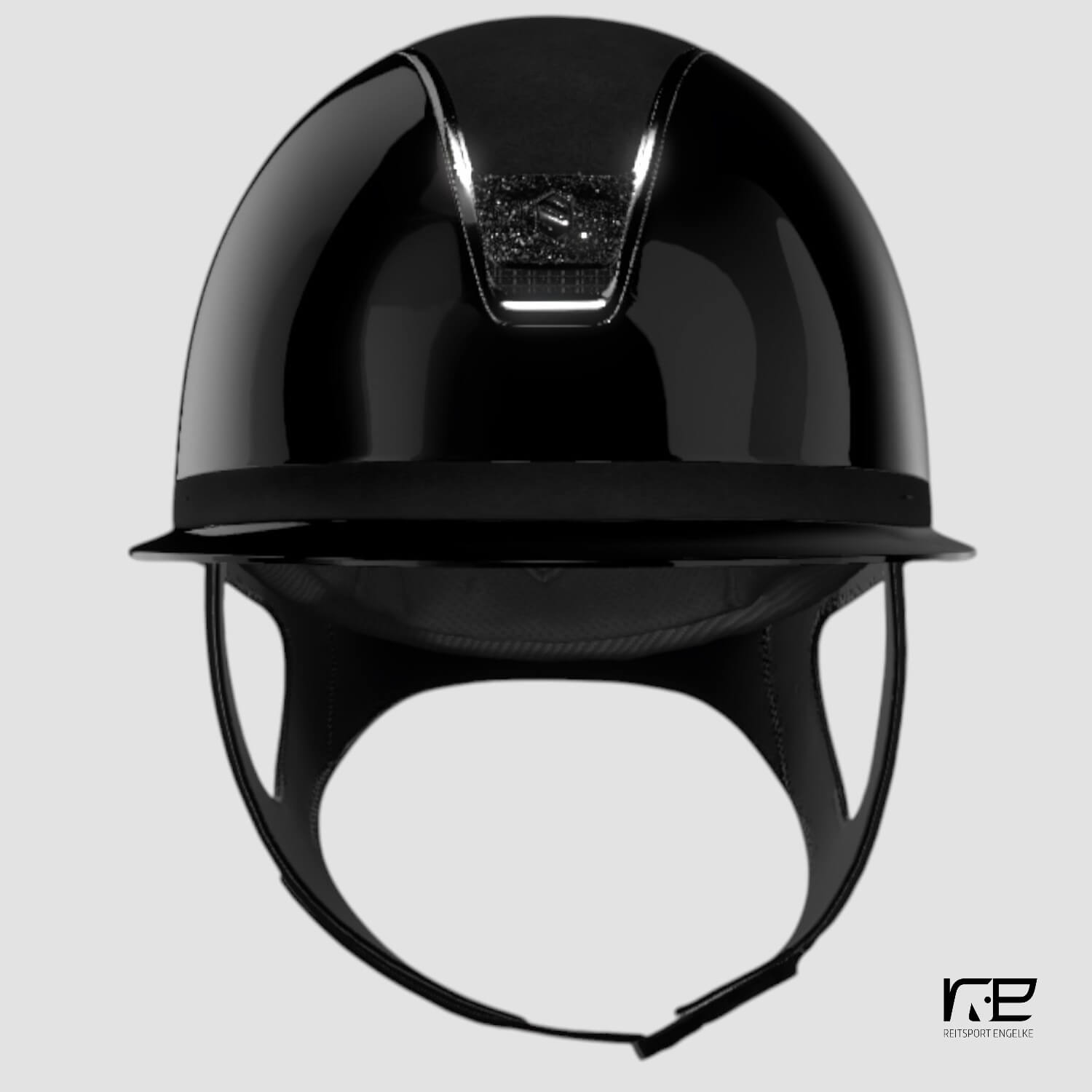 Samshield Reithelm MissShield Dressage Glossy V2  black Top+ FB Alcantara Blazon crystal fabric black