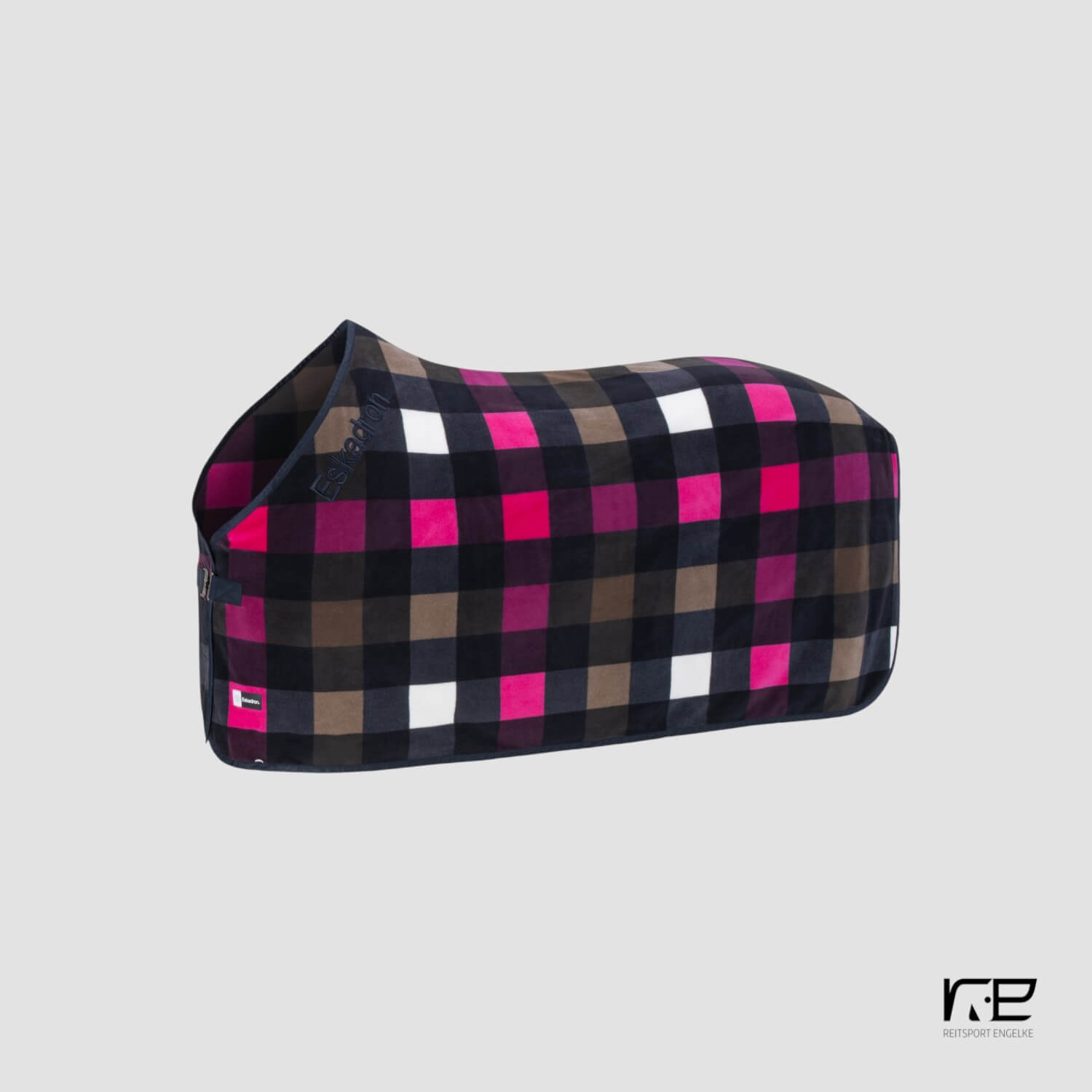 Eskadron Abschwitzdecke Fleece Check Dynamic Navy-White-Powdertaupe-Lipstick