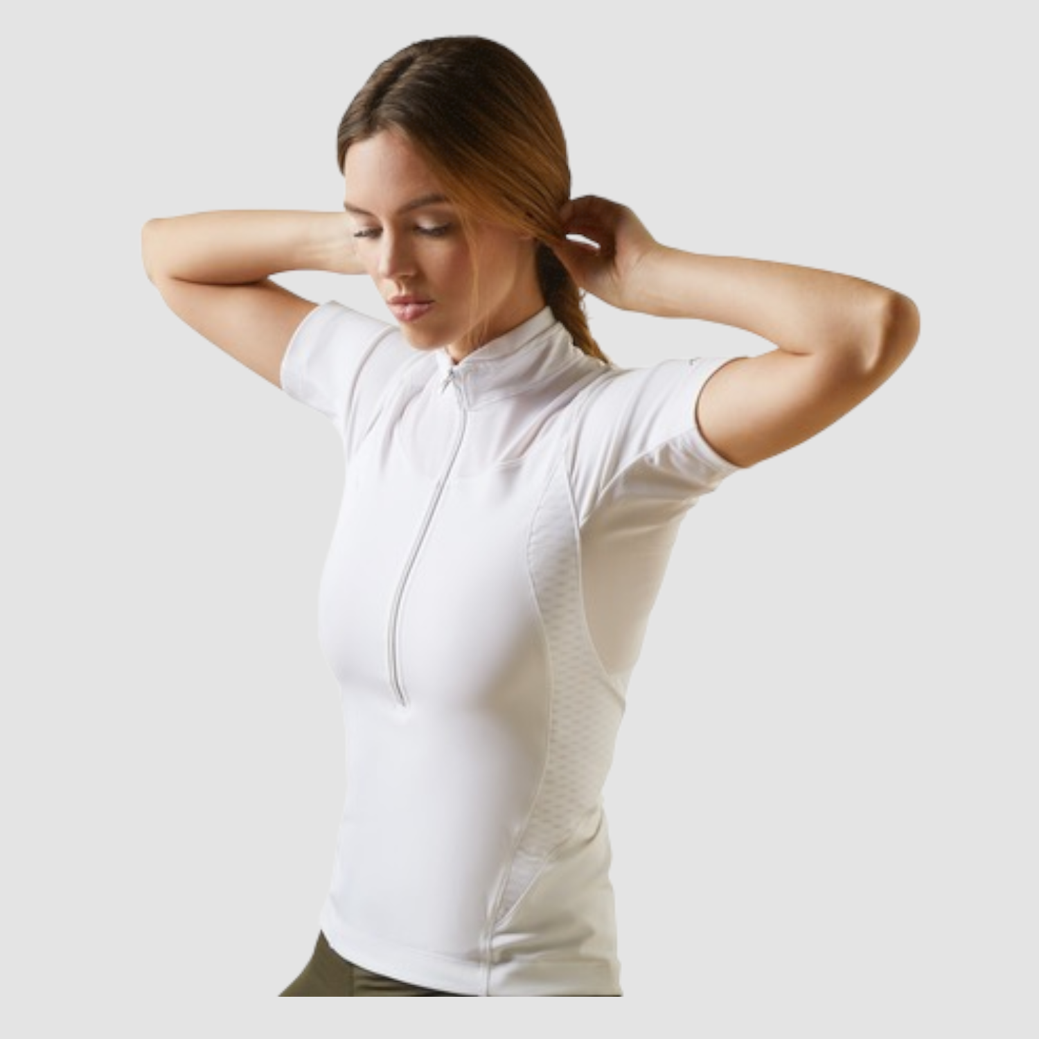 Ariat Ascent Damen kurzarm Turniershirt white