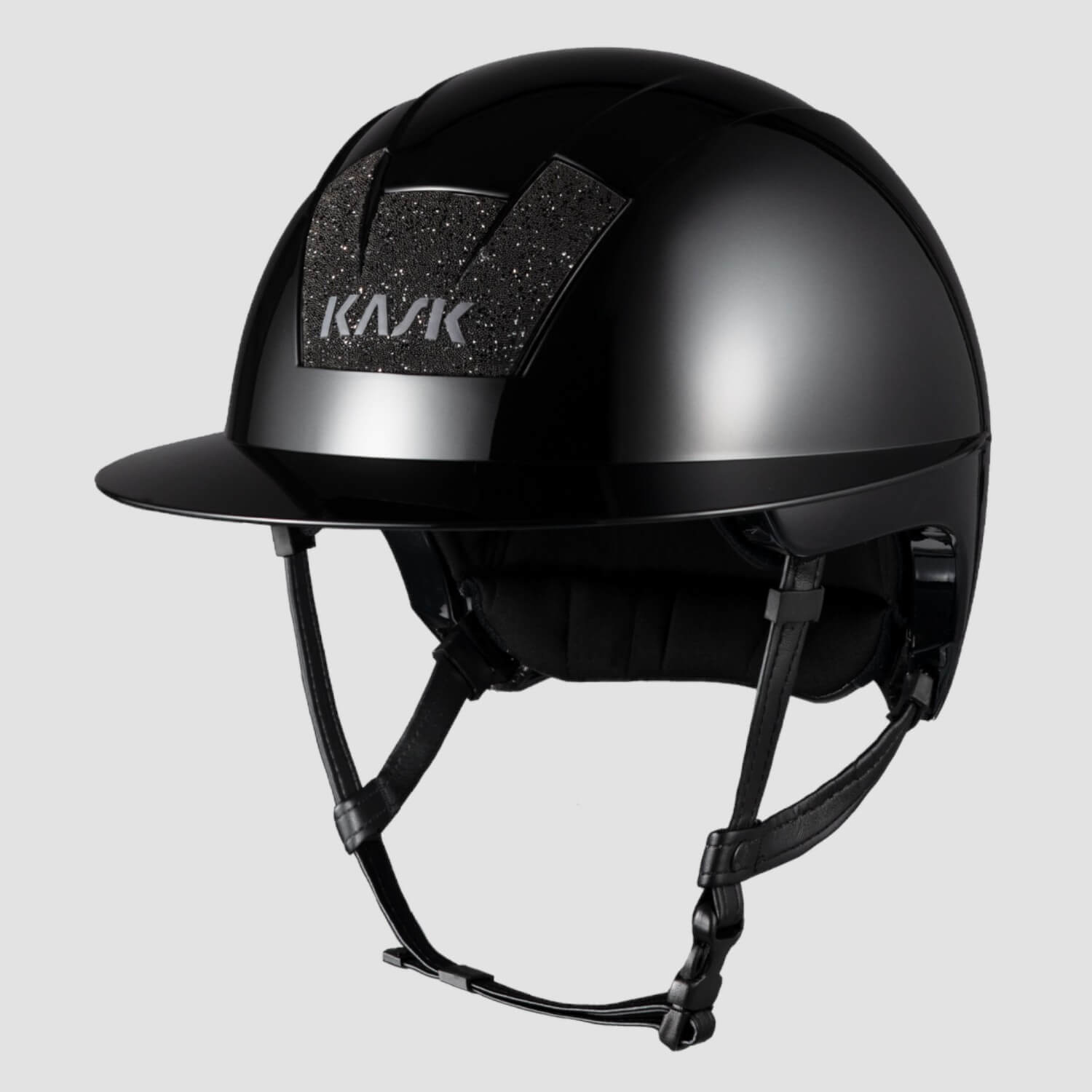 Kask Reithelm Kooki Lady in black shiny mit Swarovski Carpet