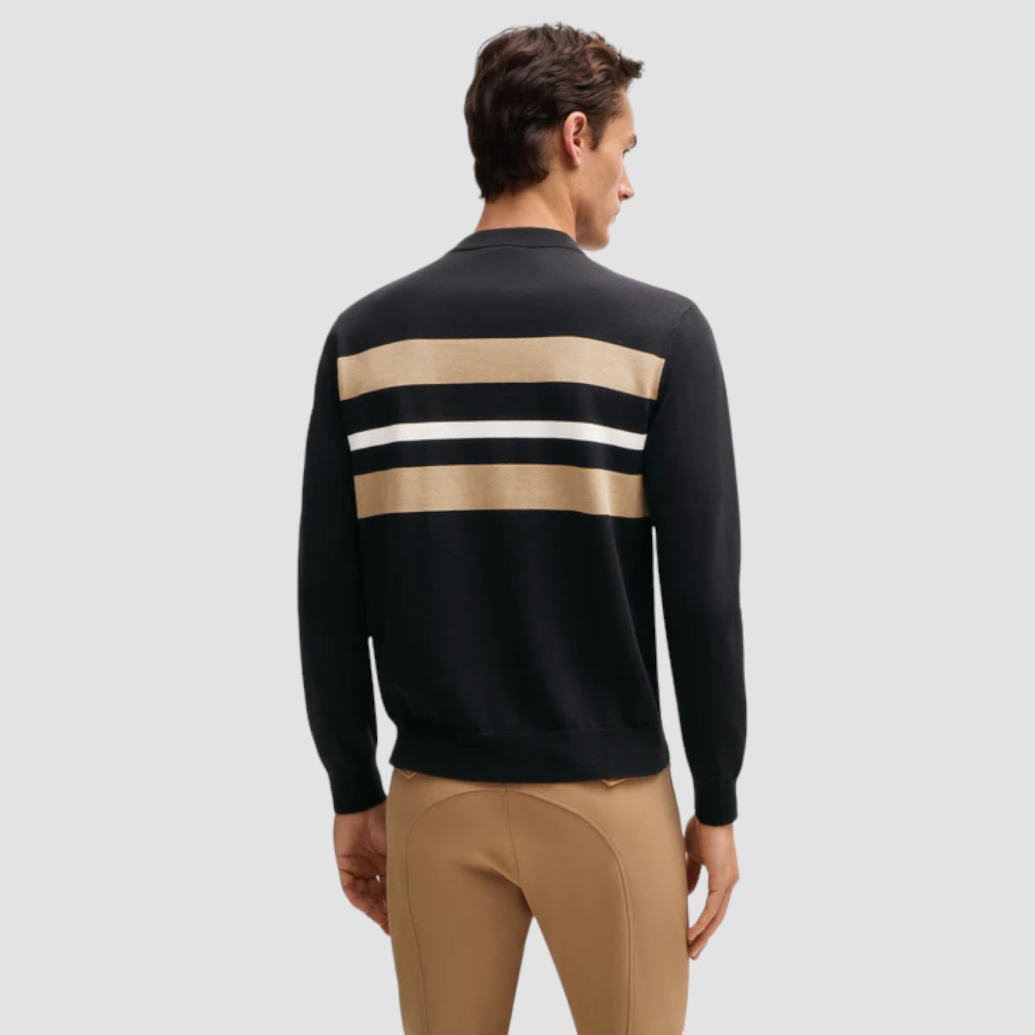 BOSS Equestrian Brad Strickpullover mit Logo Jumper Black