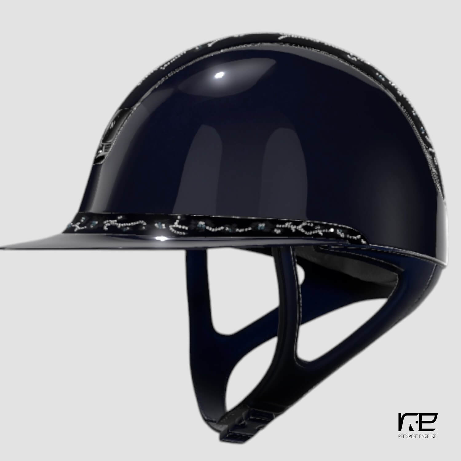 Samshield Reithelm MissShield Glossy V2  blueTop und FB cherry blossom, Trim + Blazon chrom schwarz