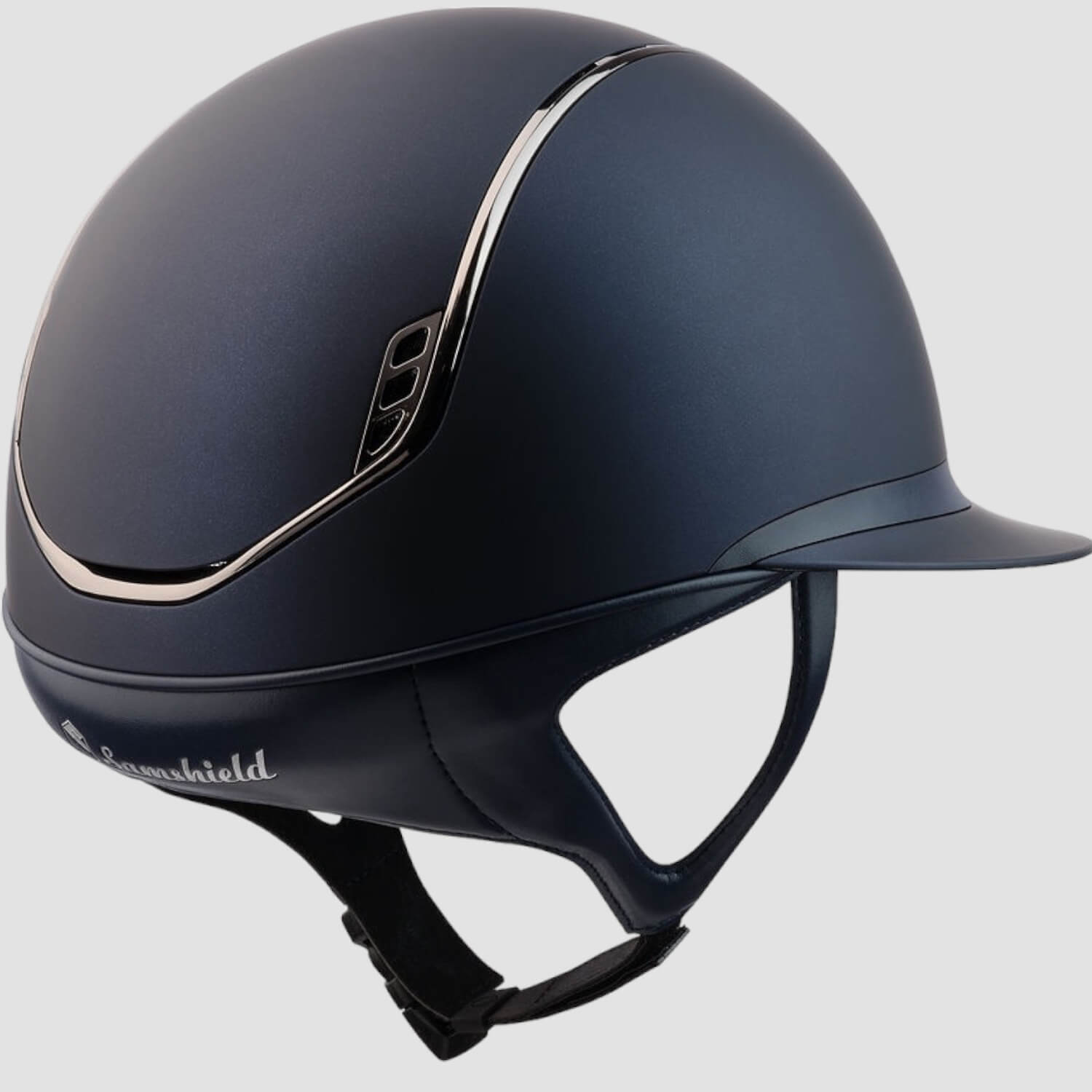 Samshield Reithelm MissShield Shadowmatt V2 blue chrome black mit Dressurausschnitt