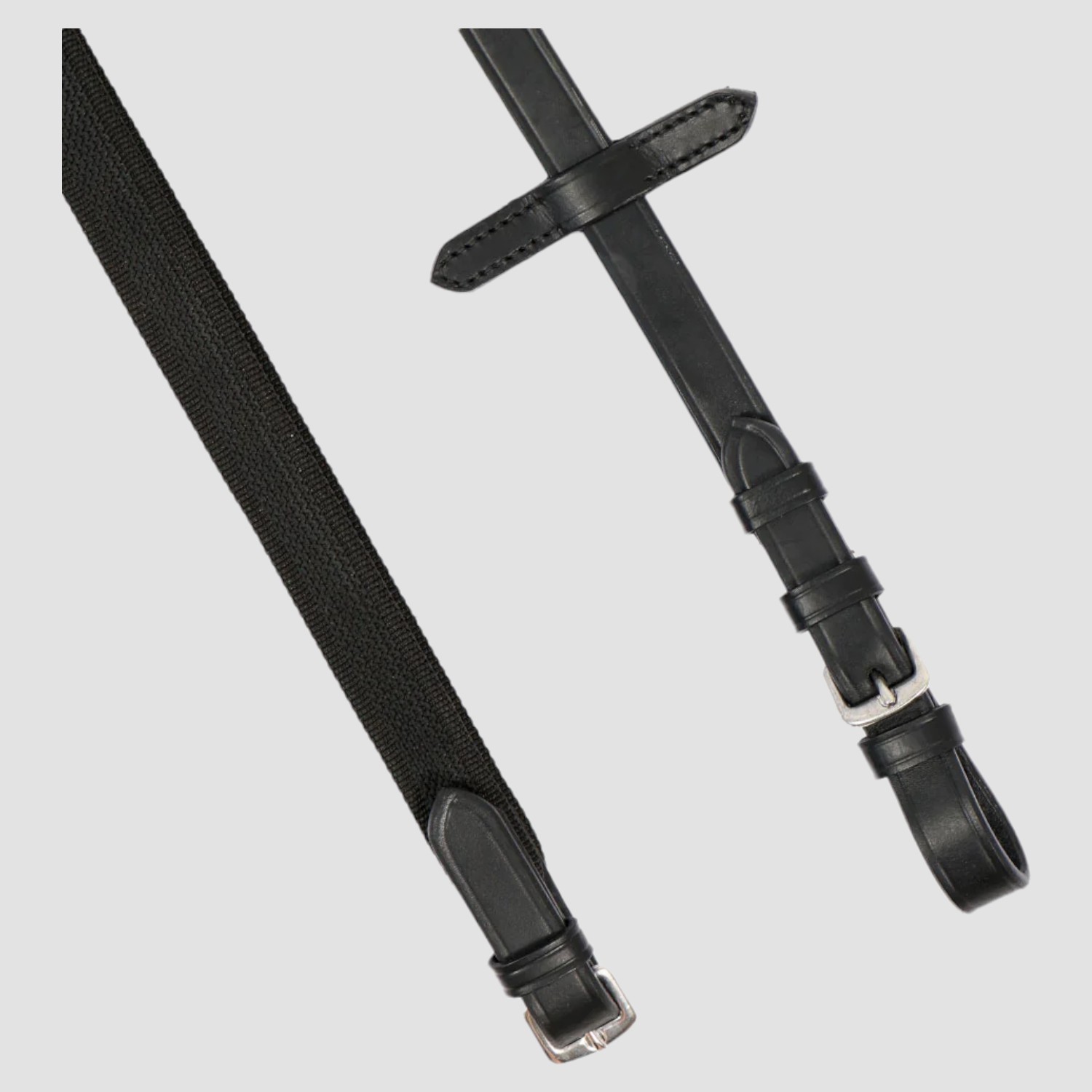 Zügel feingummiert schwarz/silber 9 Stopper