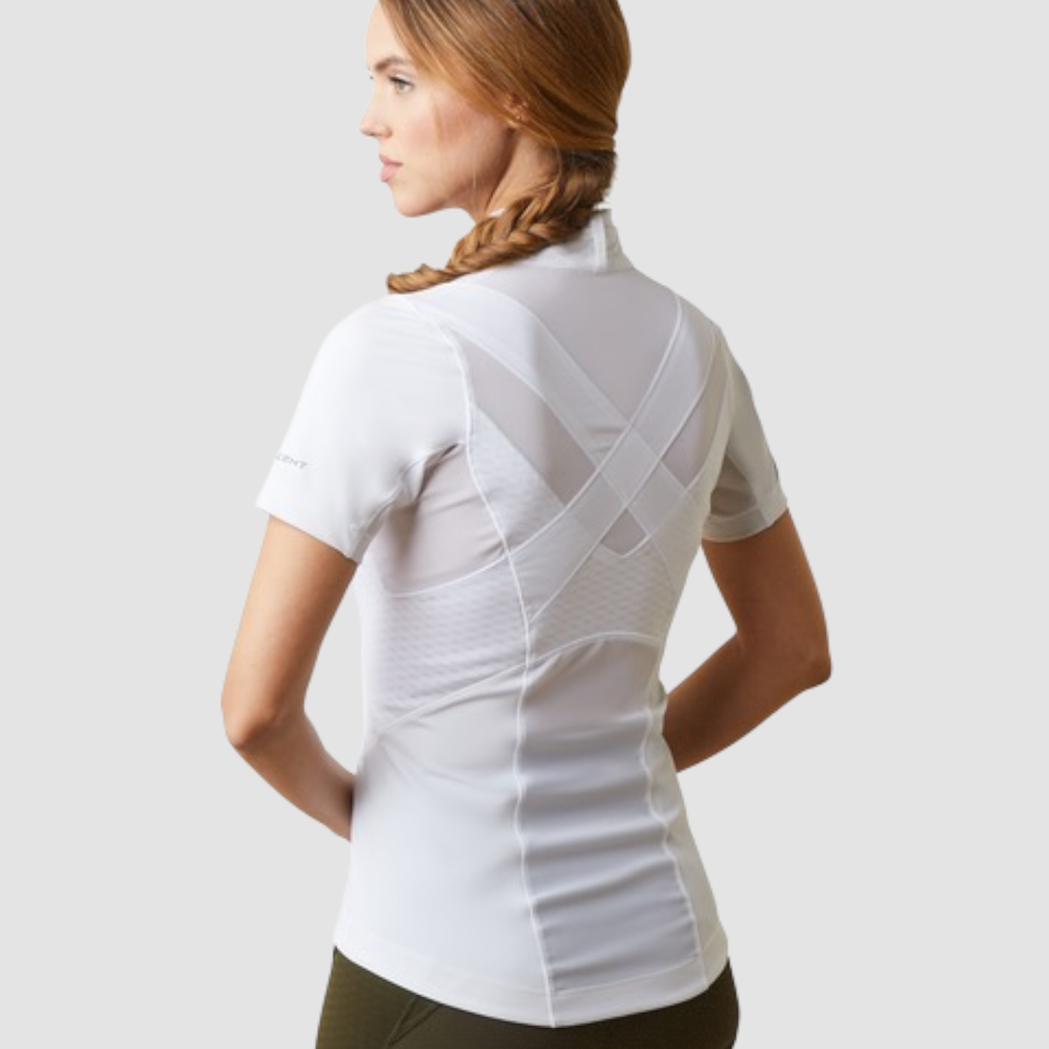 Ariat Ascent Damen kurzarm Turniershirt white