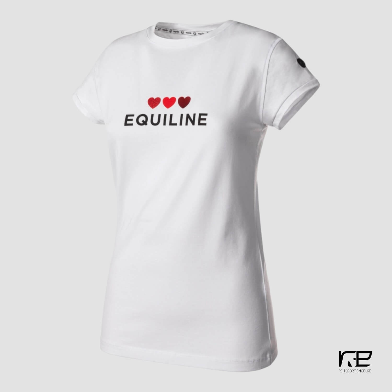 Equiline Damen T-Shirt Valentina White mit Herzen Logo