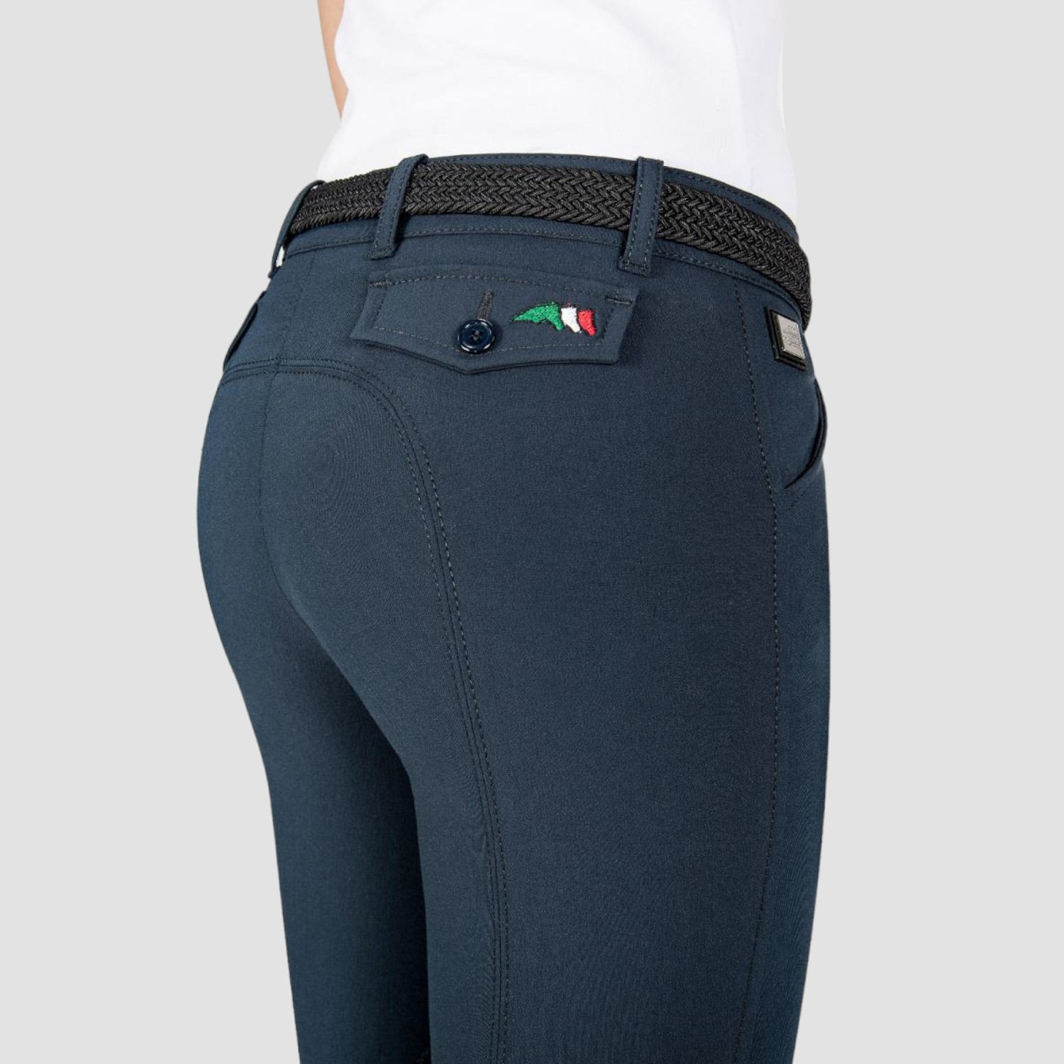 Equiline Reithose Boston Blue Stoffkniebesatz