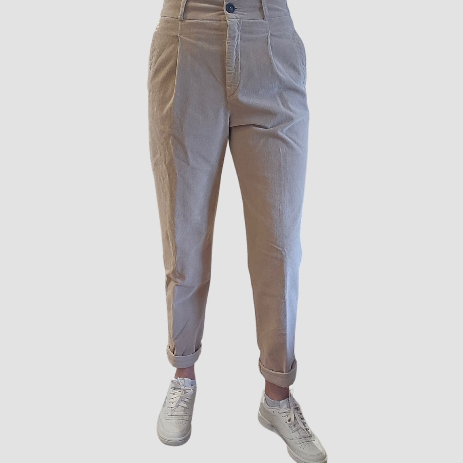 Peserico Easy Cordhose mit Bundfalte beige