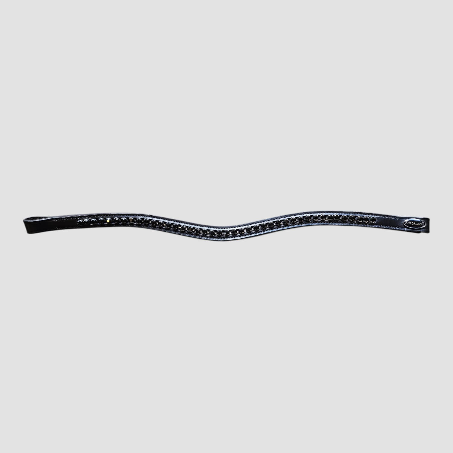 Euroriding Stirnband Shiny Curved British Line Schwarz/Schwarz